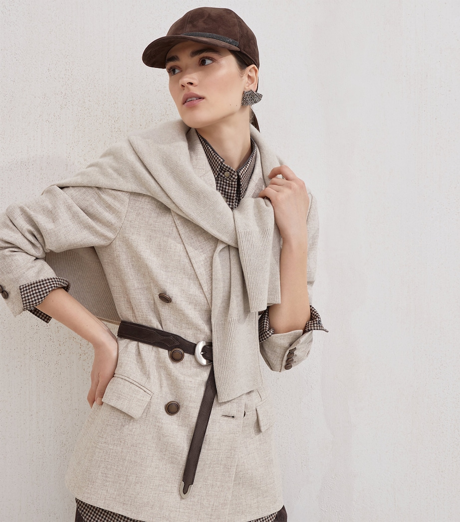 Virgin Wool-Cashmere Twill Flannel Blazer C012 Image 6