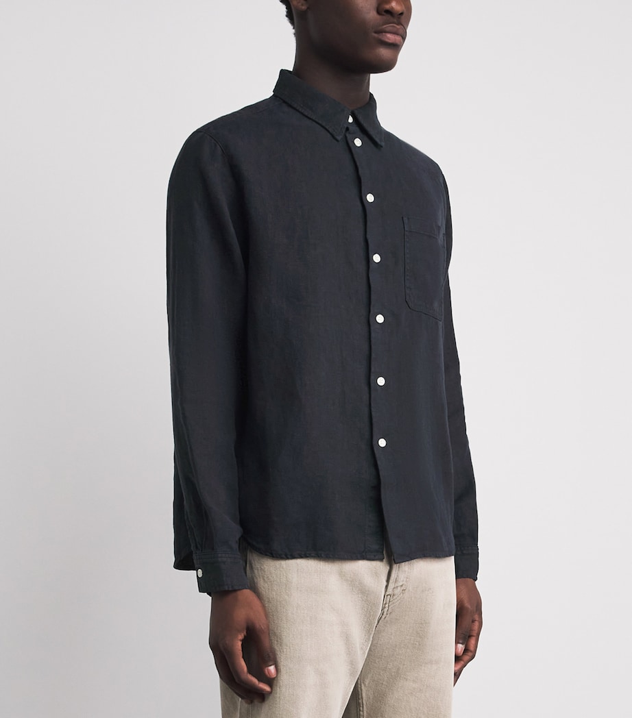 Citizens of Humanity Mens Linen Cairo Shirt Navy Image 4