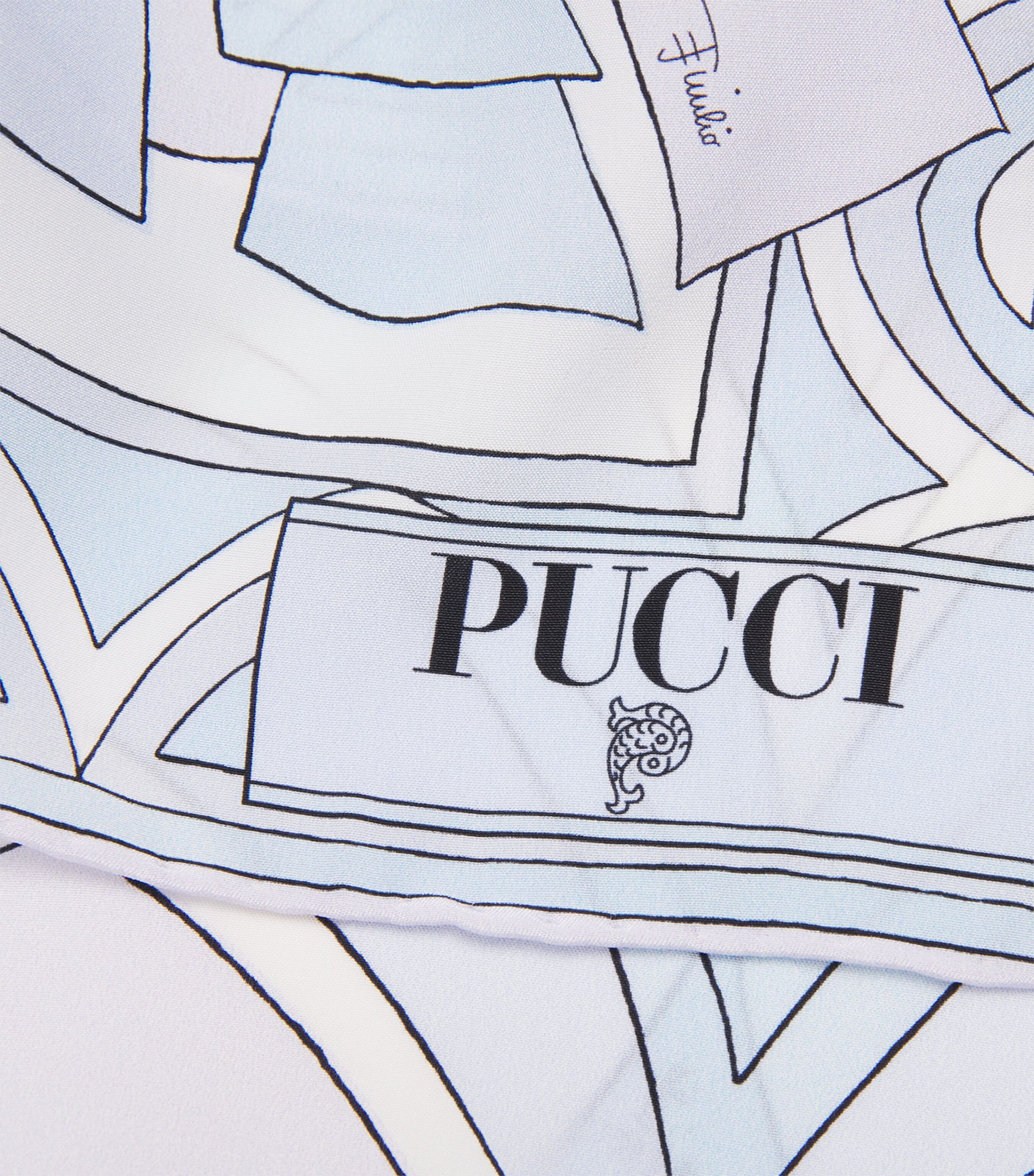 PUCCI Silk Baiadera Print Stole Light Blue Image 4