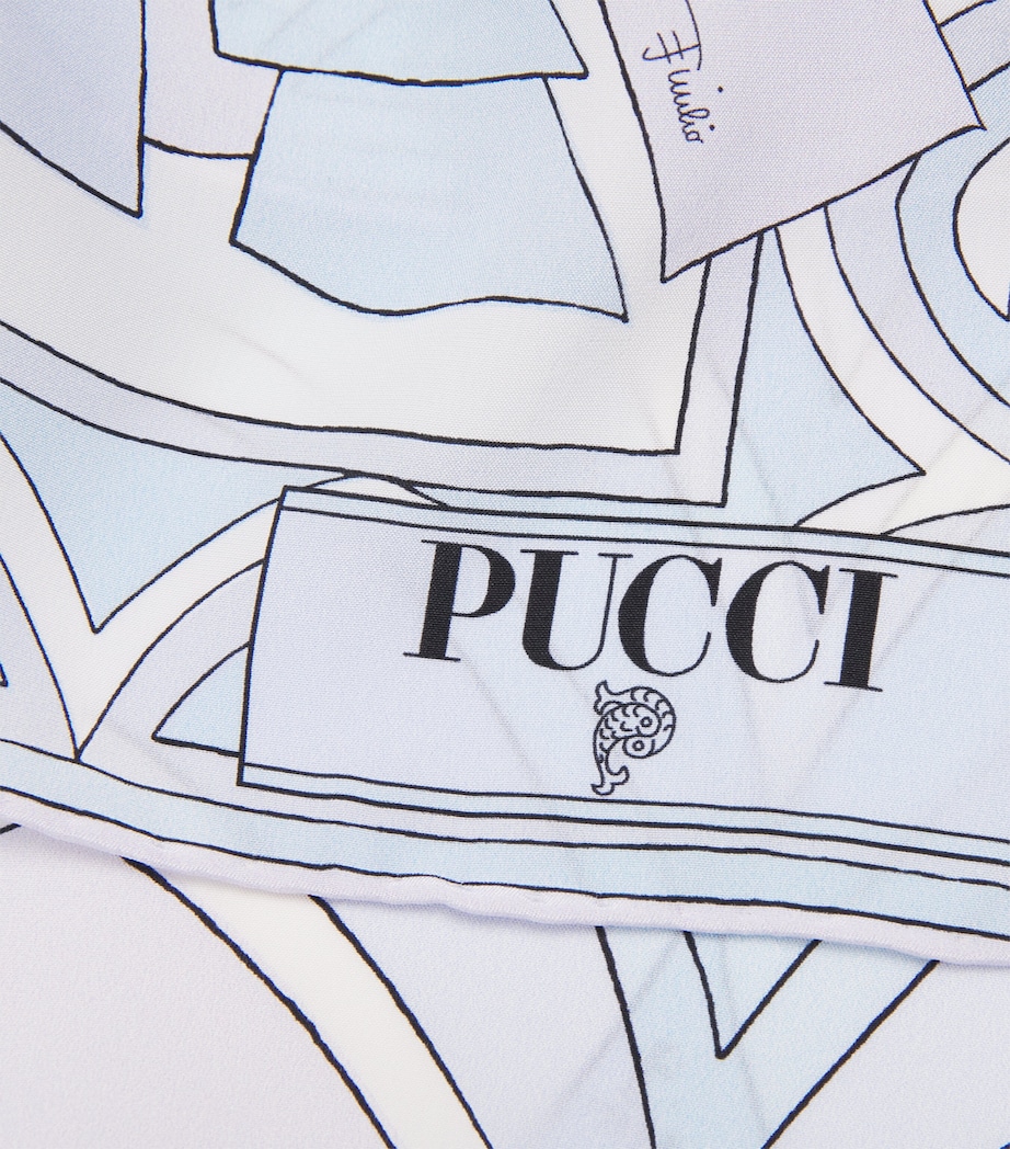PUCCI Silk Baiadera Print Stole Light Blue Image 4