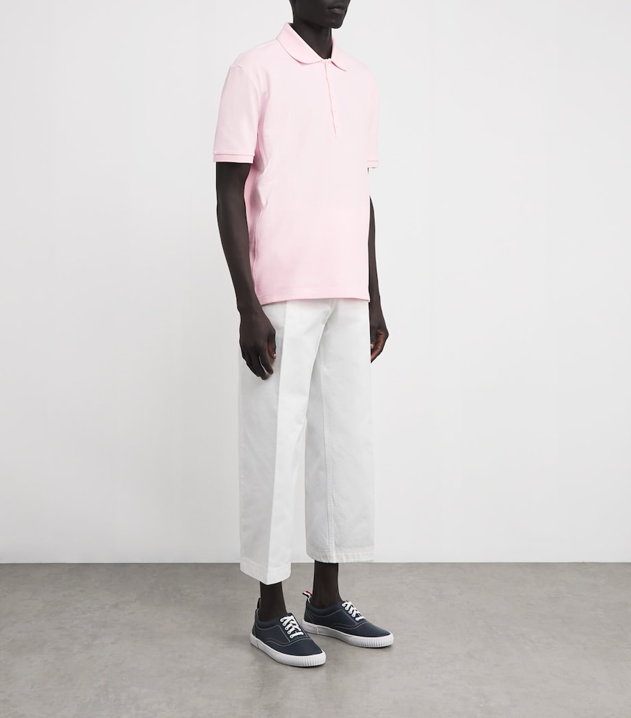 Cotton Appliqué Polo Shirt LT PINK Image 2