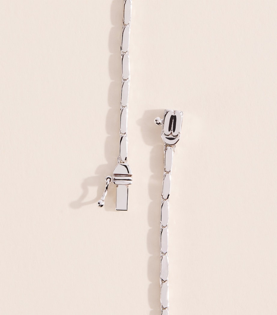 Suzanne Kalan White Gold and Blue Sapphire Bold Linear Tennis Necklace Wg/db Image 5