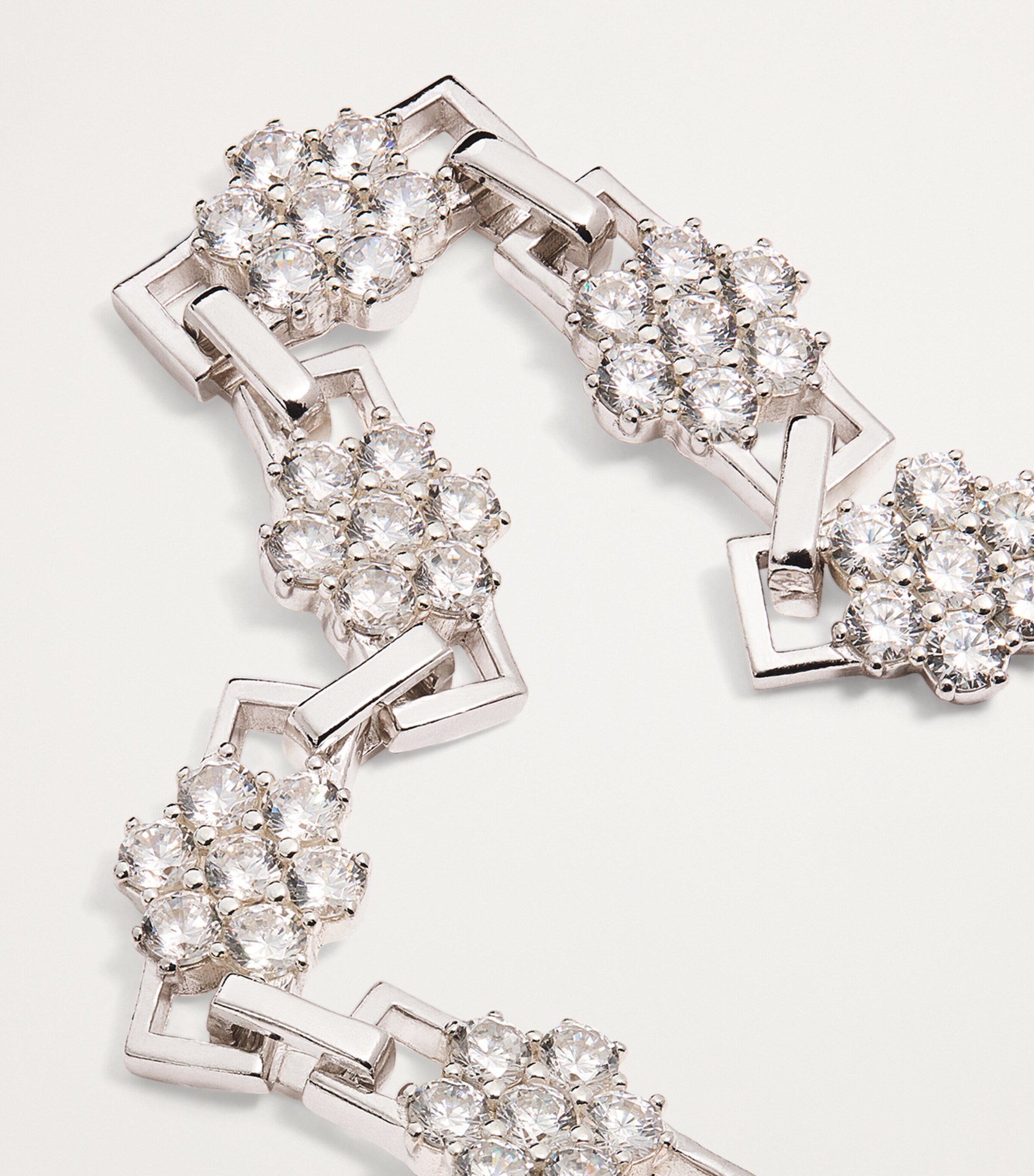 Sterling Silver Daisy Tennis Bracelet ST SLVR/WHITE Image 4