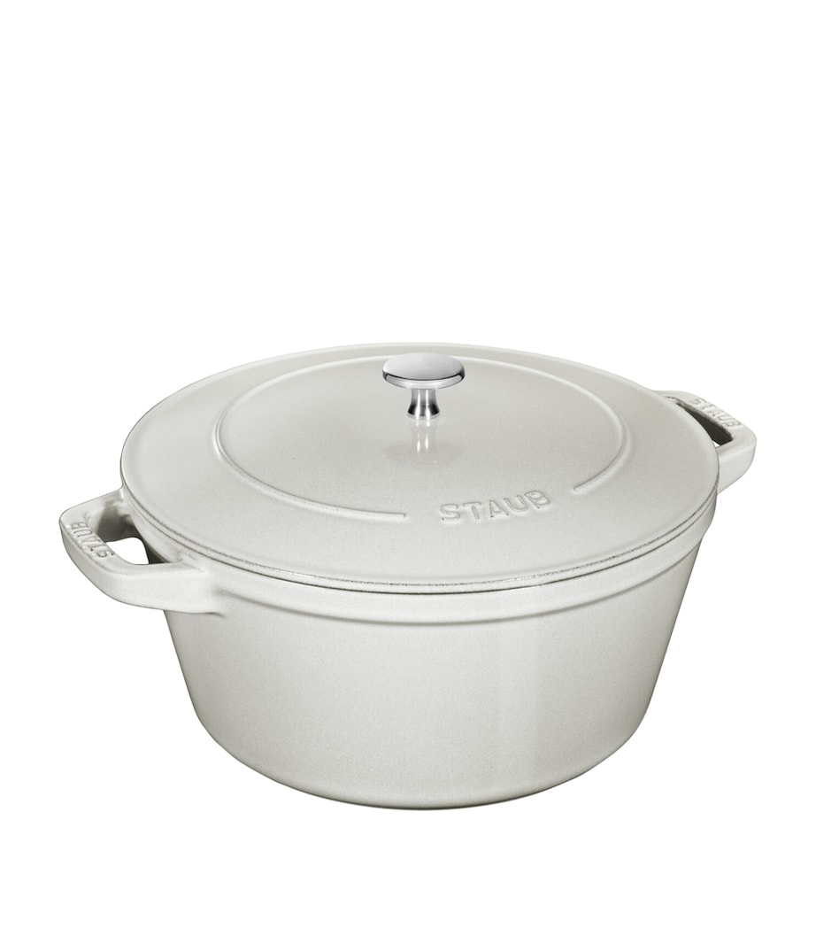Staub 3-Piece Round Stackable Cocotte Set White Truffle Image 2