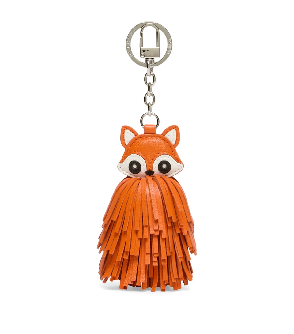 Weekend Max Mara Leather Fox Keyring Orange