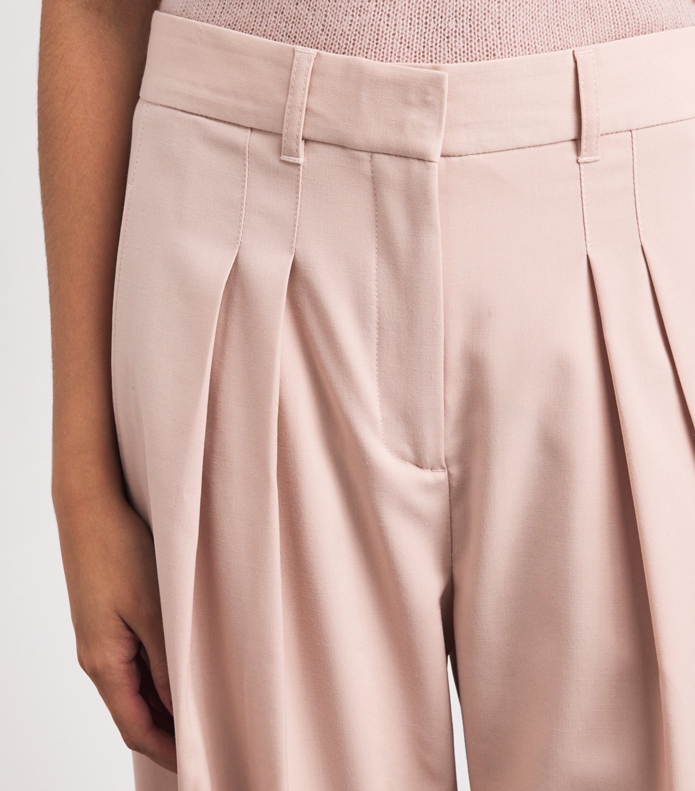 ME+EM Womens Pleated Tailored Trousers Blush Pink Image 5