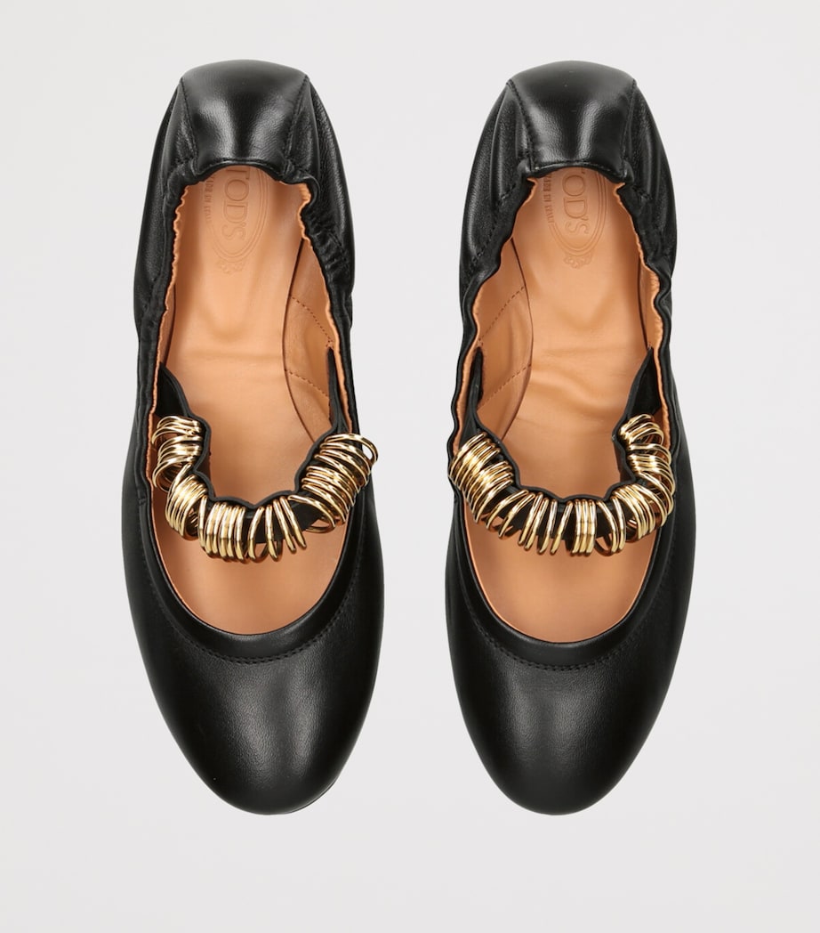 Leather Ballet Flats BLACK Image 6