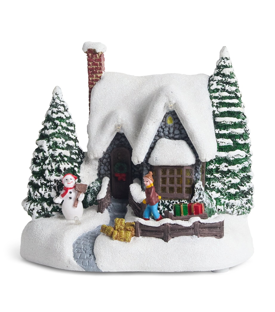 Harrods LED Wooden Cabin Ornament Warm White/multi Image 1