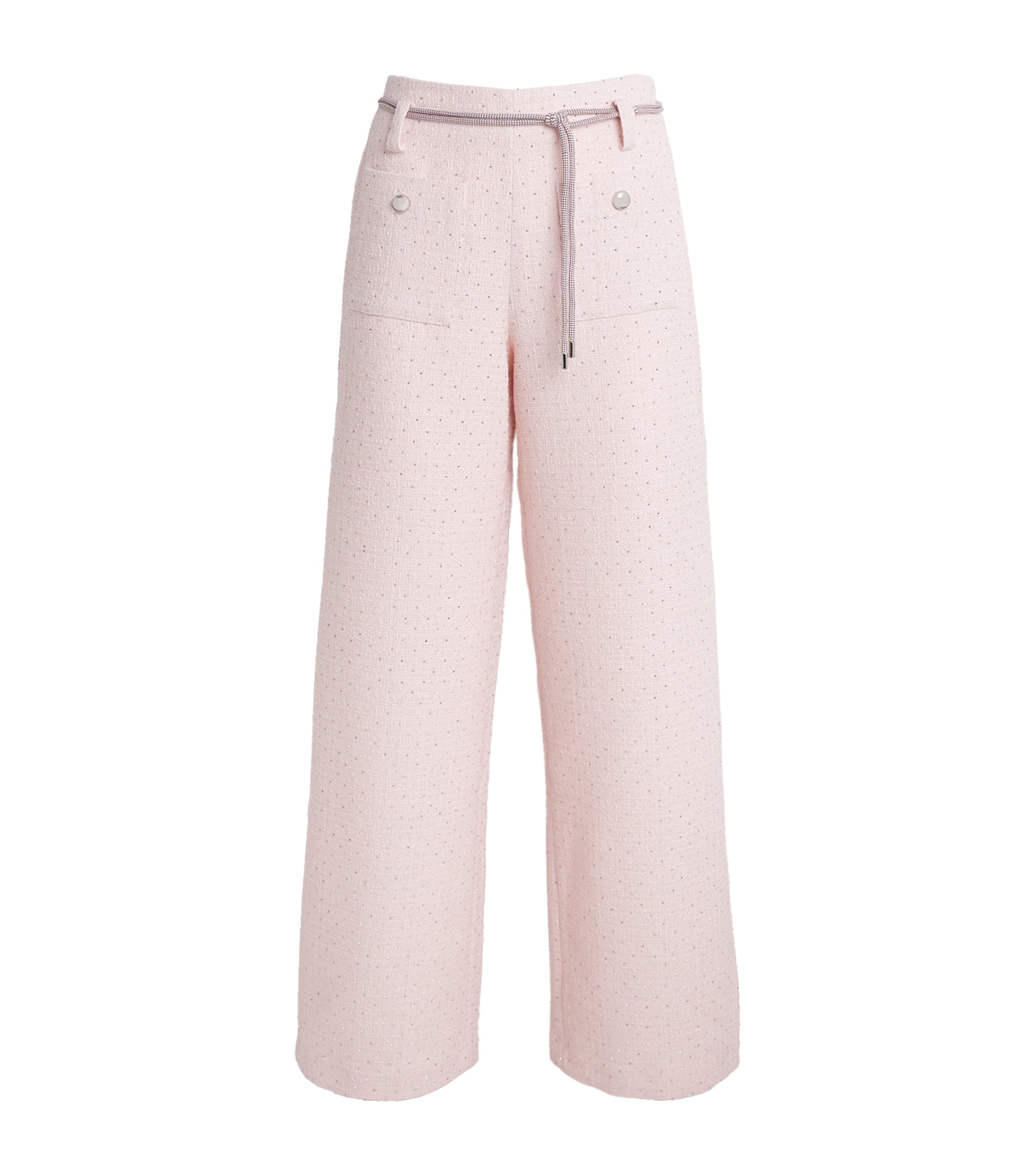 Maje Womens Tweed Wide-Leg Trousers Pink Image 1