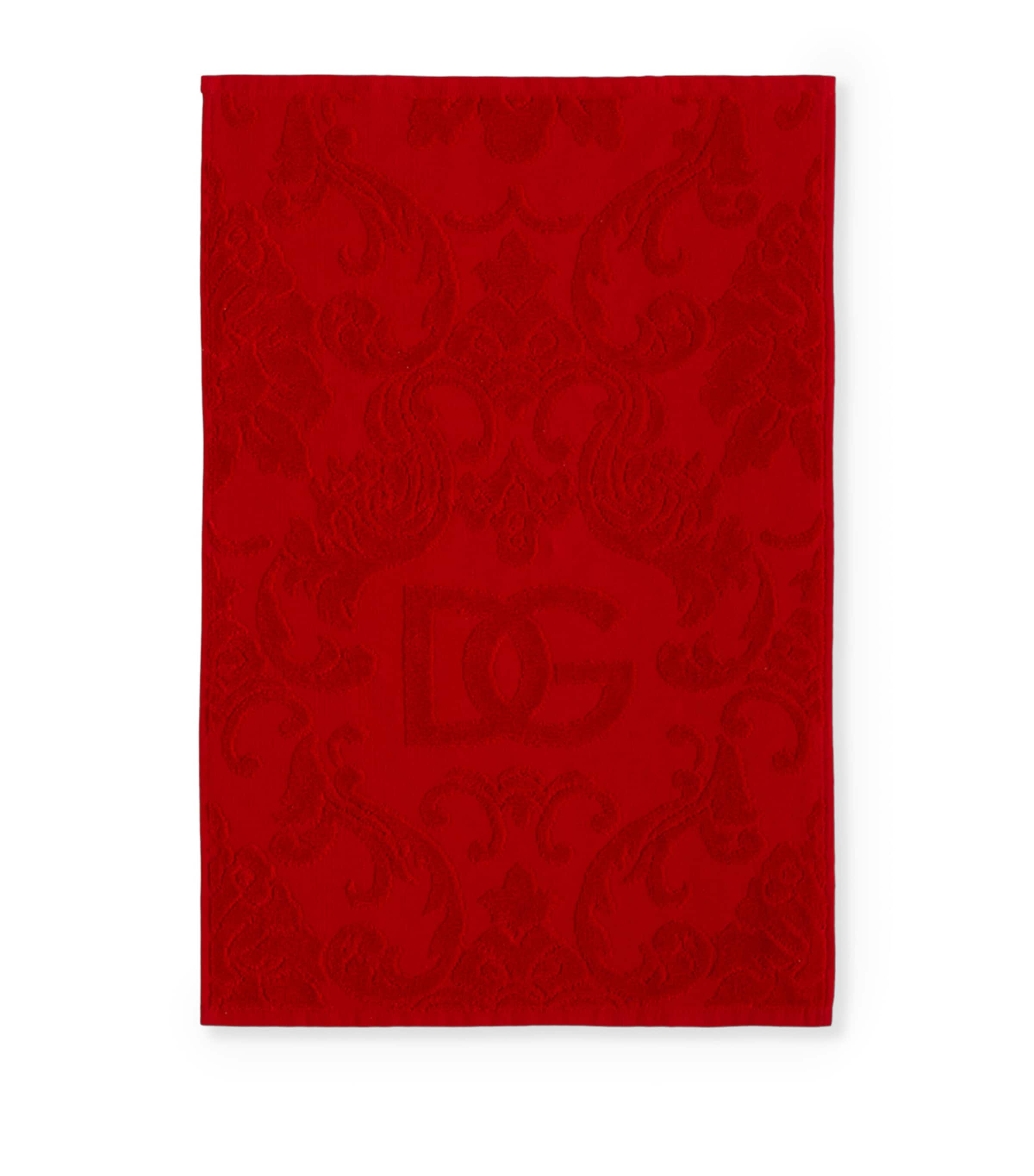 Set of 5 Cotton Jacquard Bath Towels U0019 ROSSO Image 2