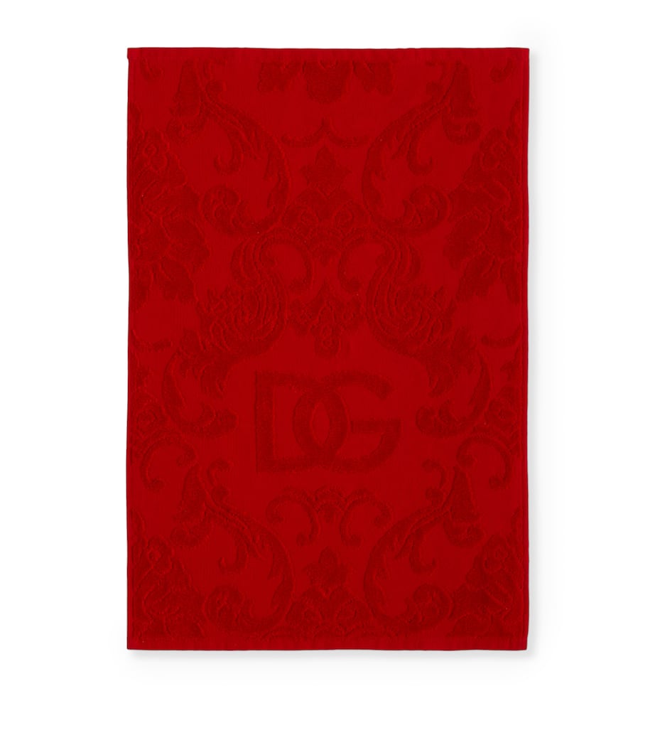Set of 5 Cotton Jacquard Bath Towels U0019 ROSSO Image 2