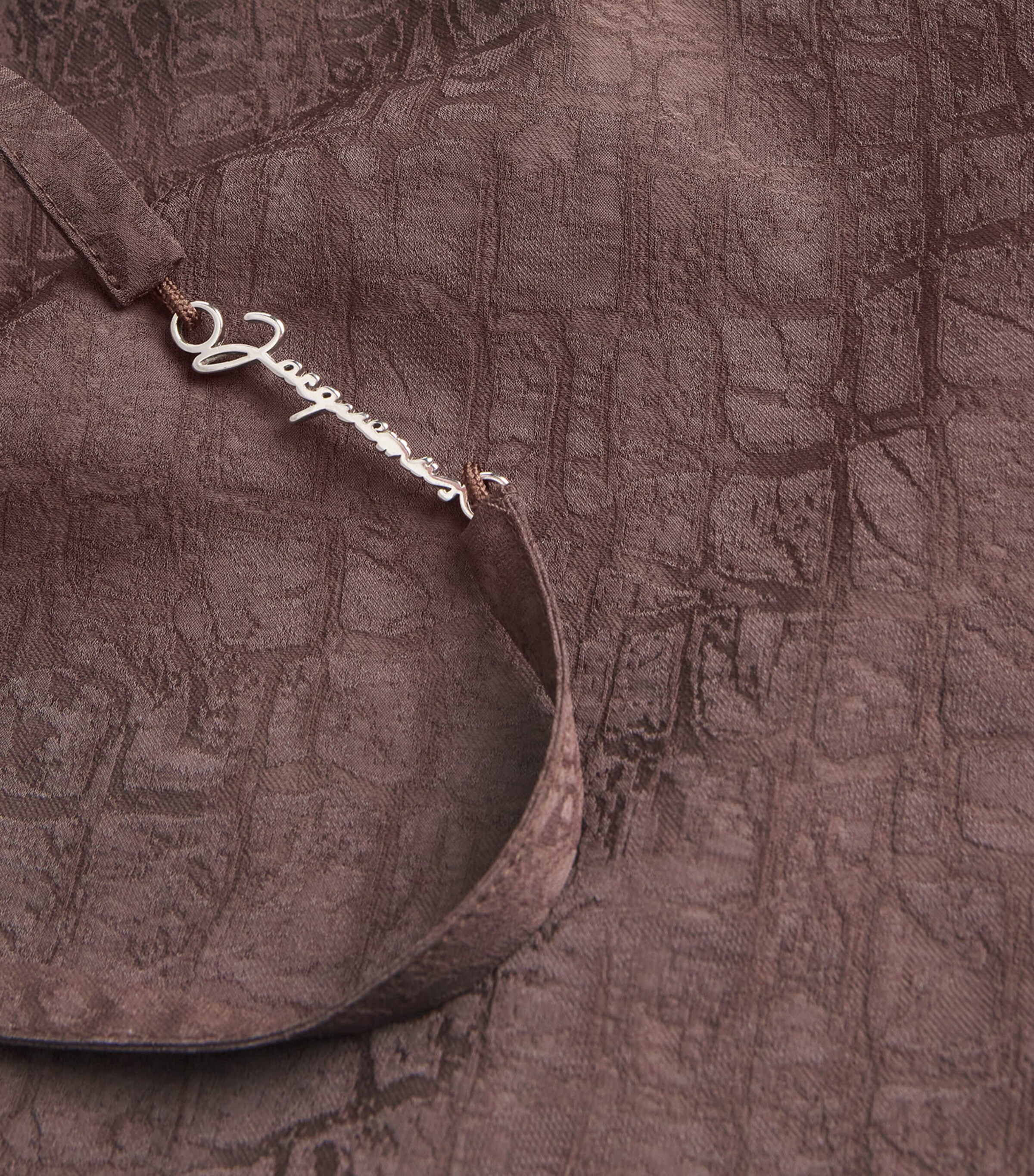 Jacquemus Womens Croc-Effect Belted Midi Skirt Croco Brown Image 5