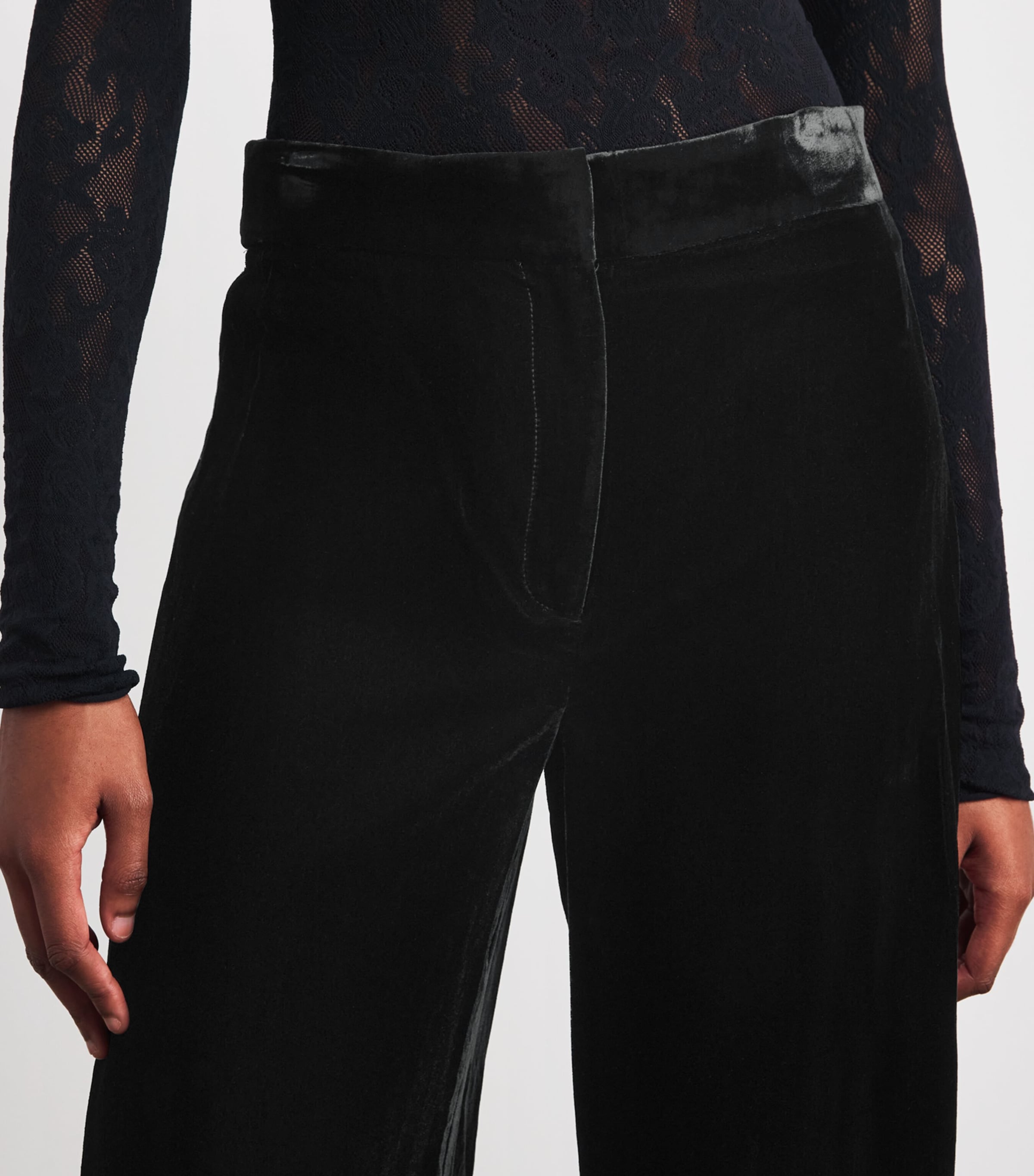 Velvet Alex Wide-Leg Trousers B0002 BLACK Image 6