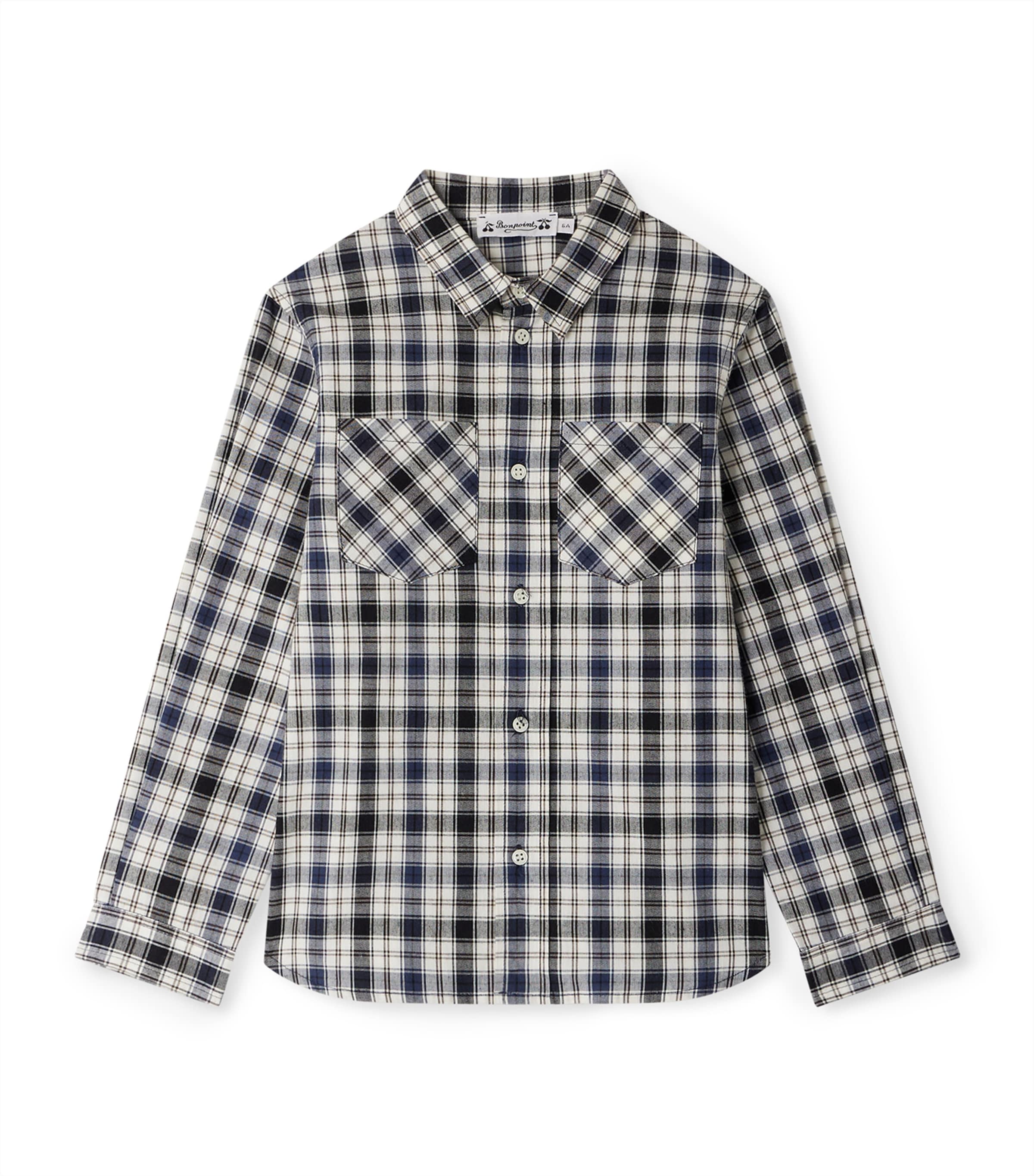 Bonpoint Altman Checked Pocket Shirt In Purple
