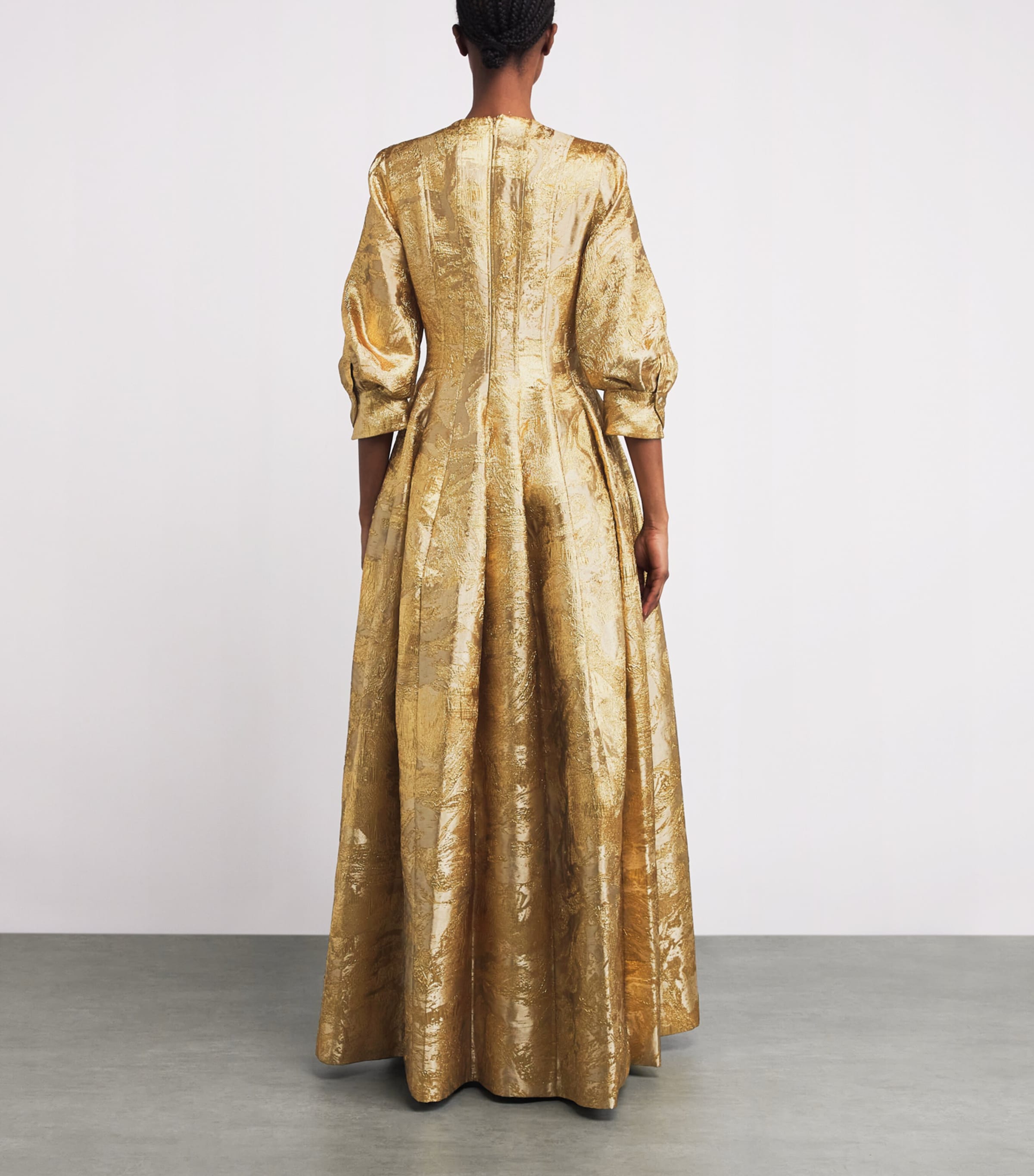 Metallic Jacquard Claravelle Gown GOLD Image 3