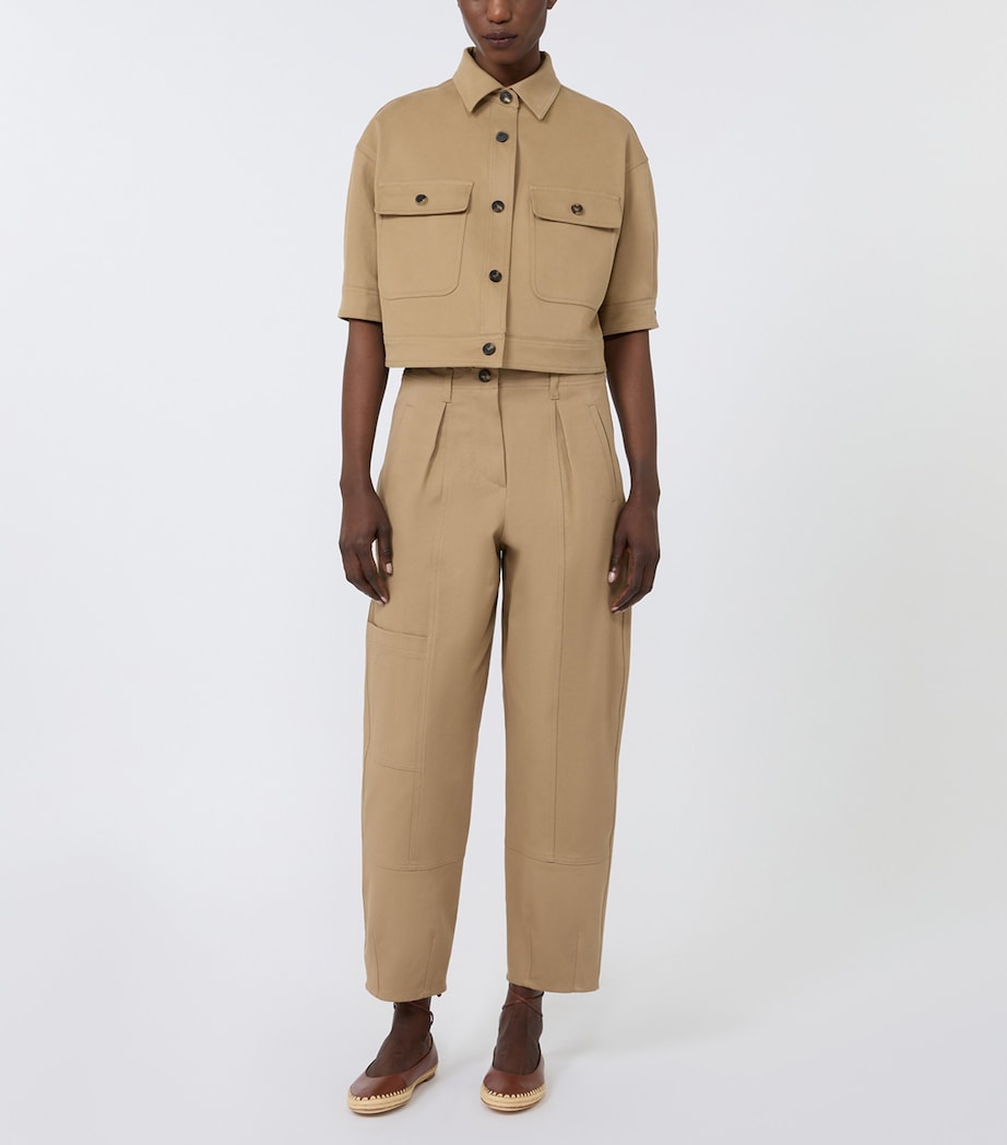 Cotton Cropped Jacket SAND Image 4