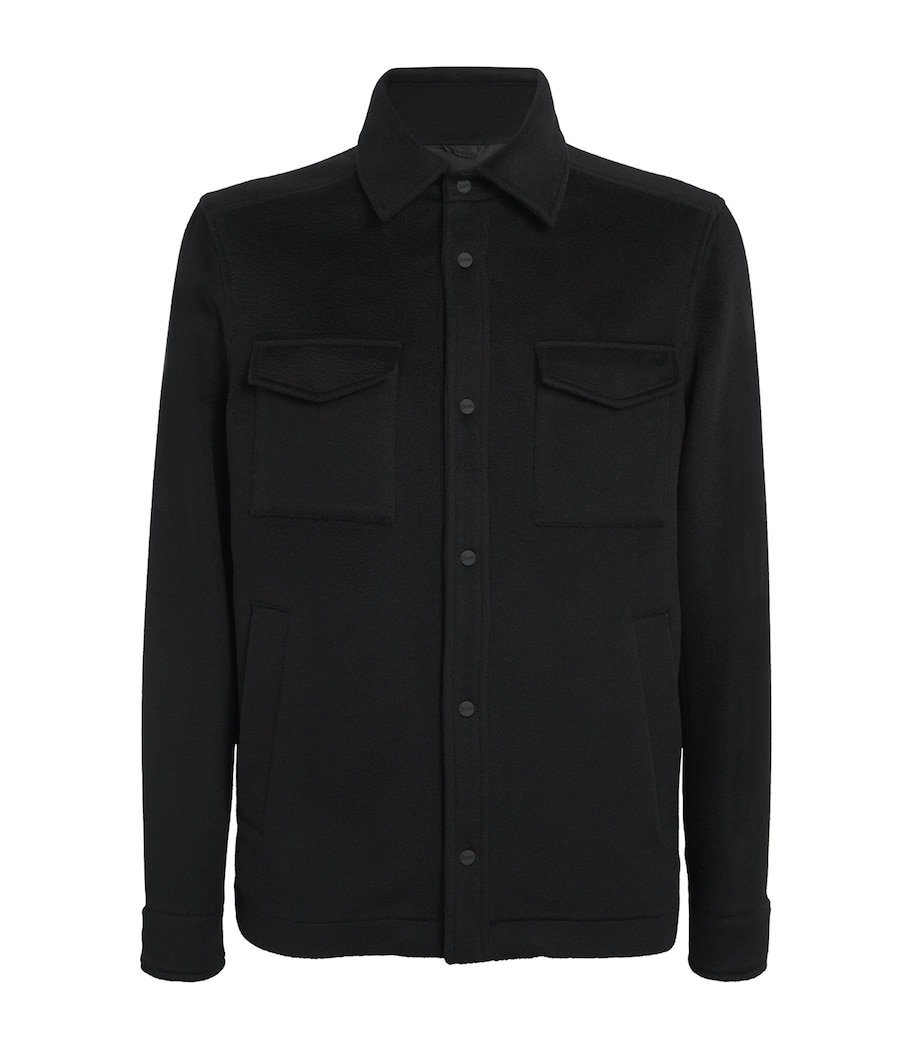 Cashmere Shirt Jacket BLACK Image 1