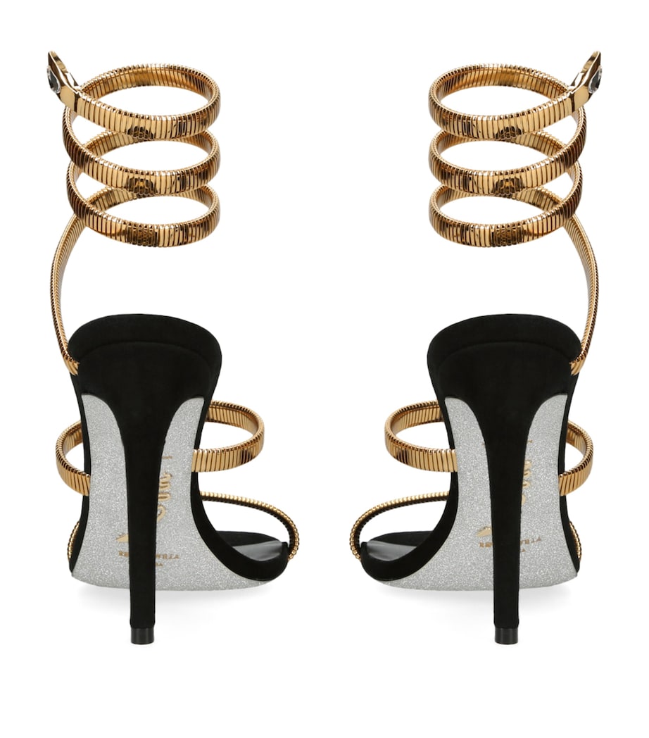 René Caovilla Suede Juniper Sandals 105 Gold Comb Image 4
