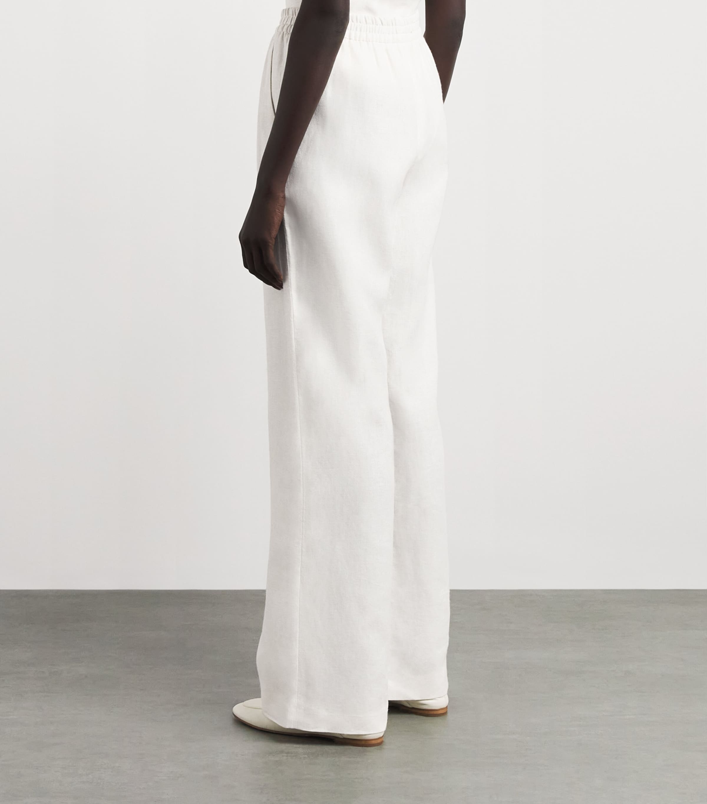 Eleventy Linen-Blend Elasticated Trousers Avorio Image 5
