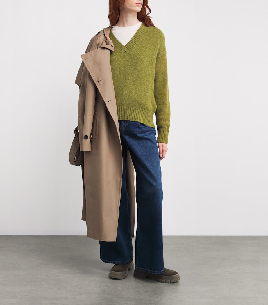 V-Neck Sweater OLIVE GREEN Image 2