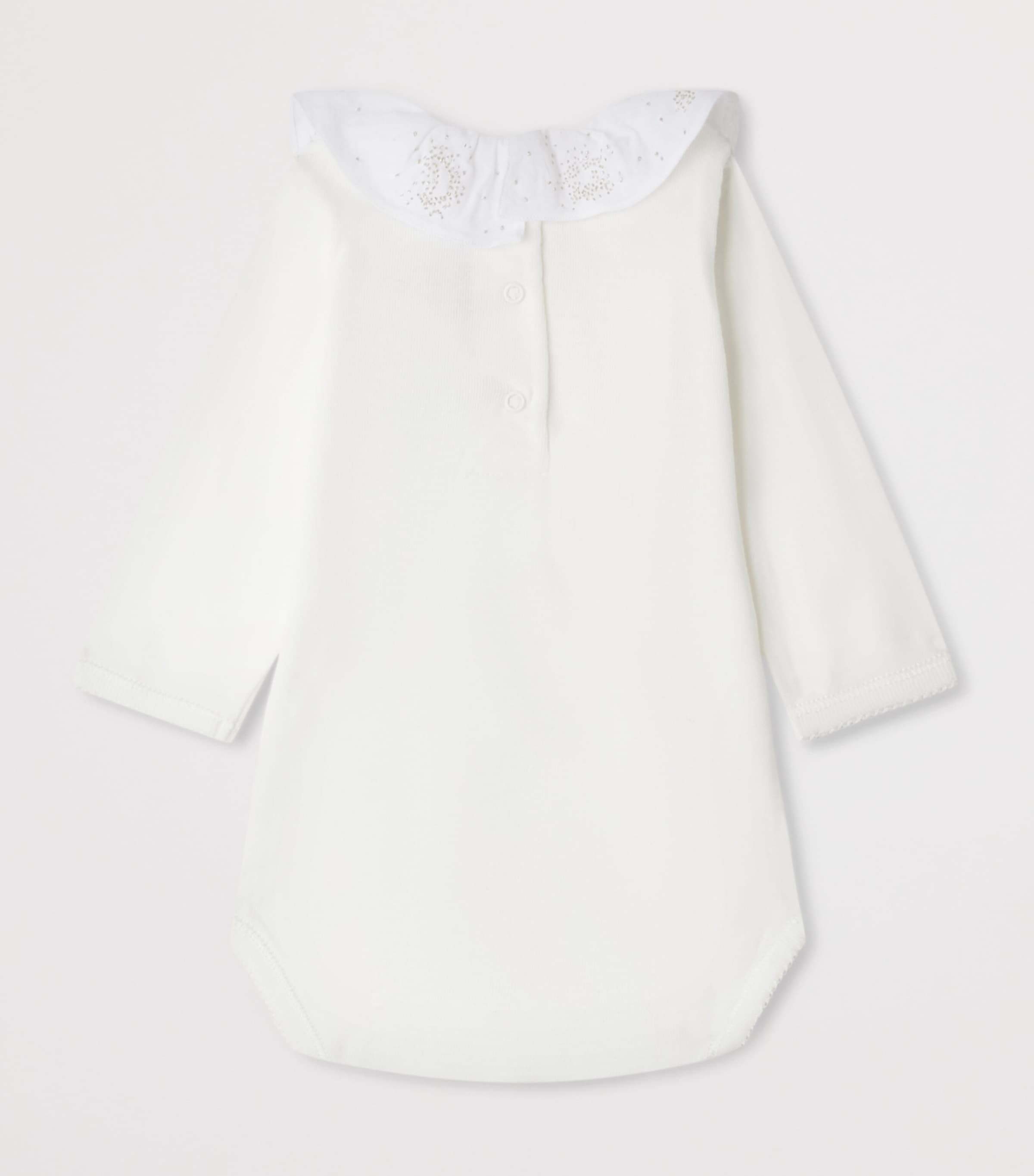Organic Cotton Embroidered June Bodysuit (1-24 Months) BLANC LAIT Image 2