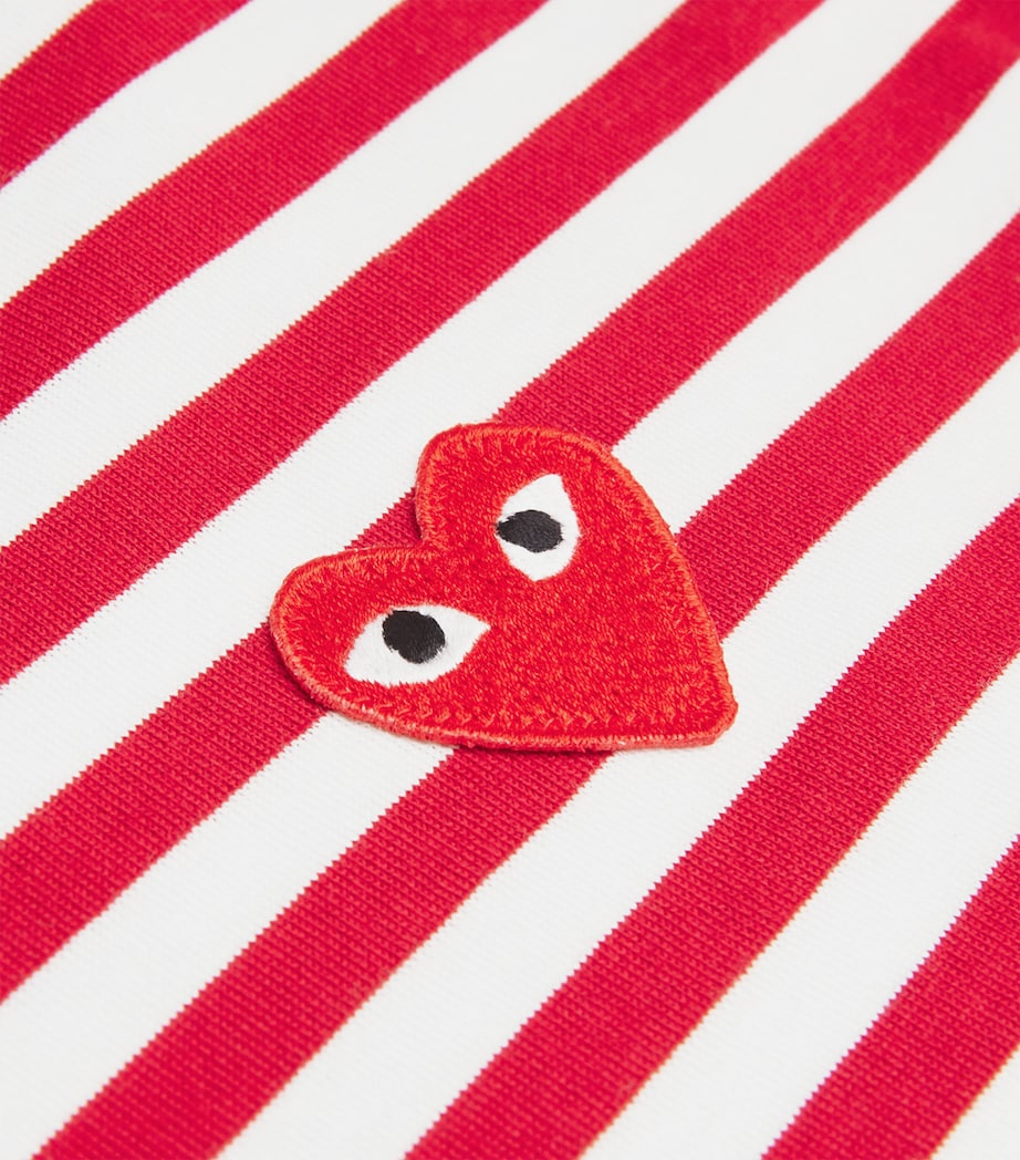 Striped Heart Logo T-Shirt RED/WHITE Image 5