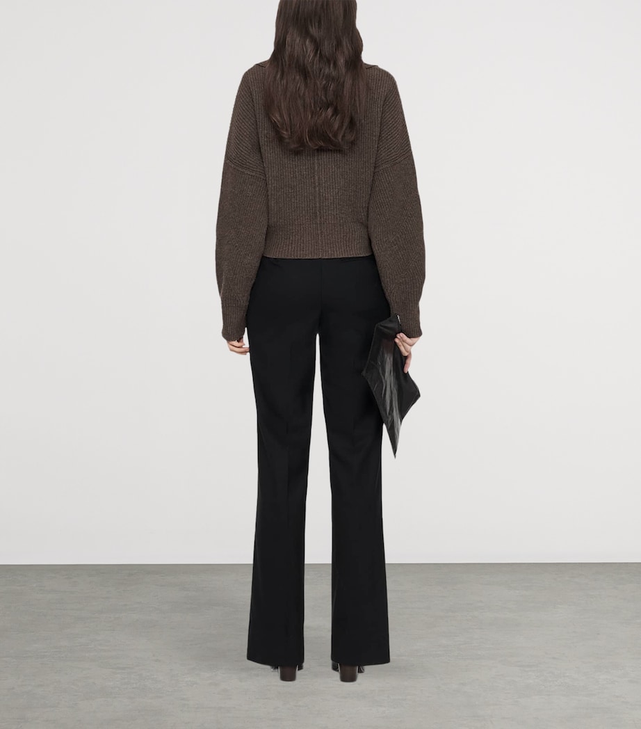 AllSaints Womens Wool Caron Collared Cardigan Mole Brown Image 7