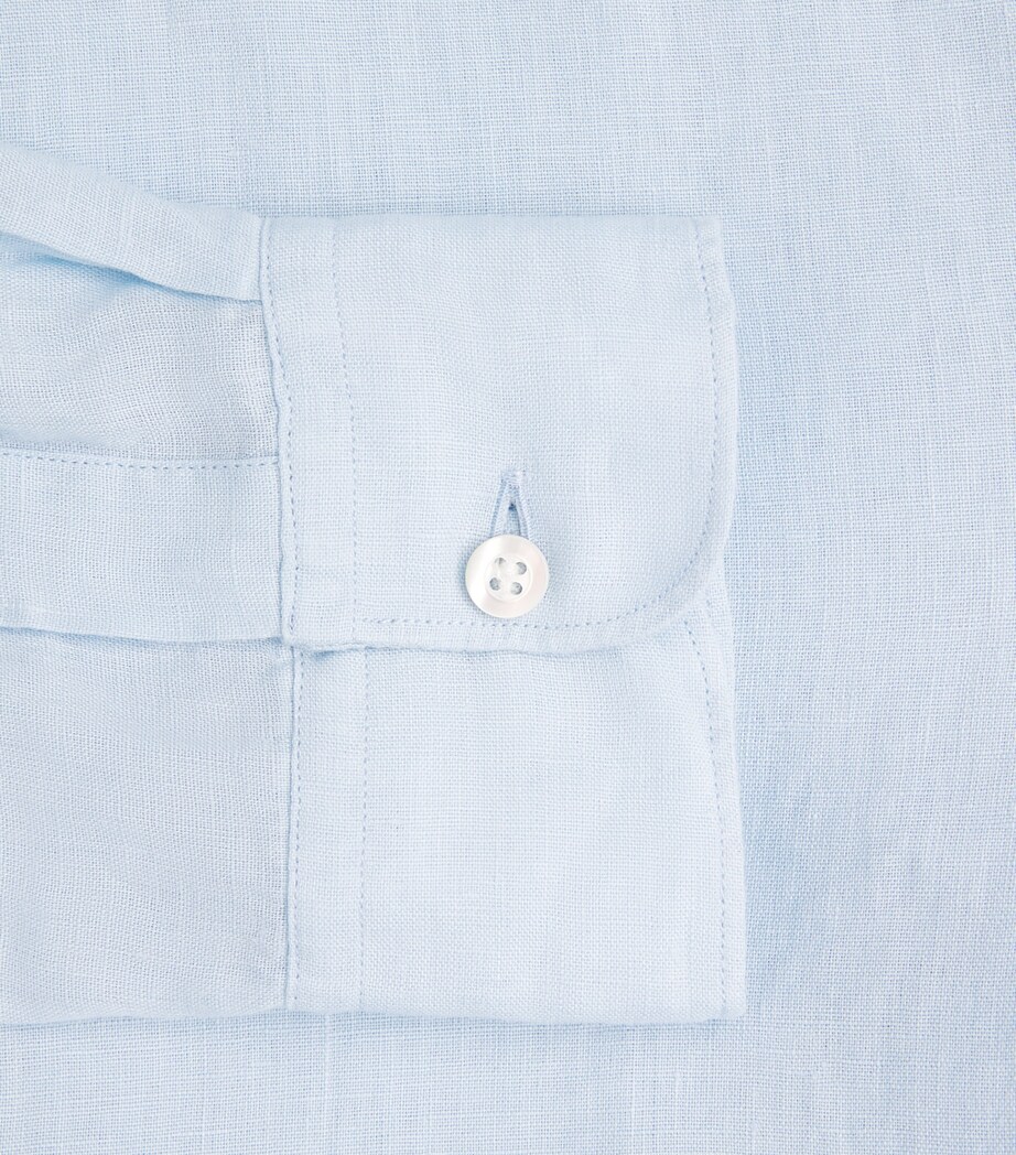 Sunspel Mens Linen Shirt Buwg Light Blue Image 6