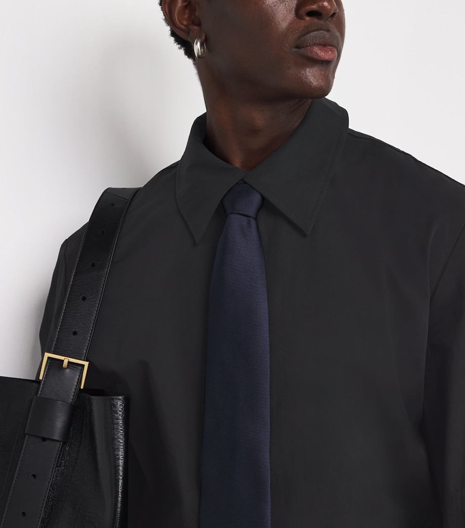 Cotton Overshirt BLACK FINE POPLIN Image 6