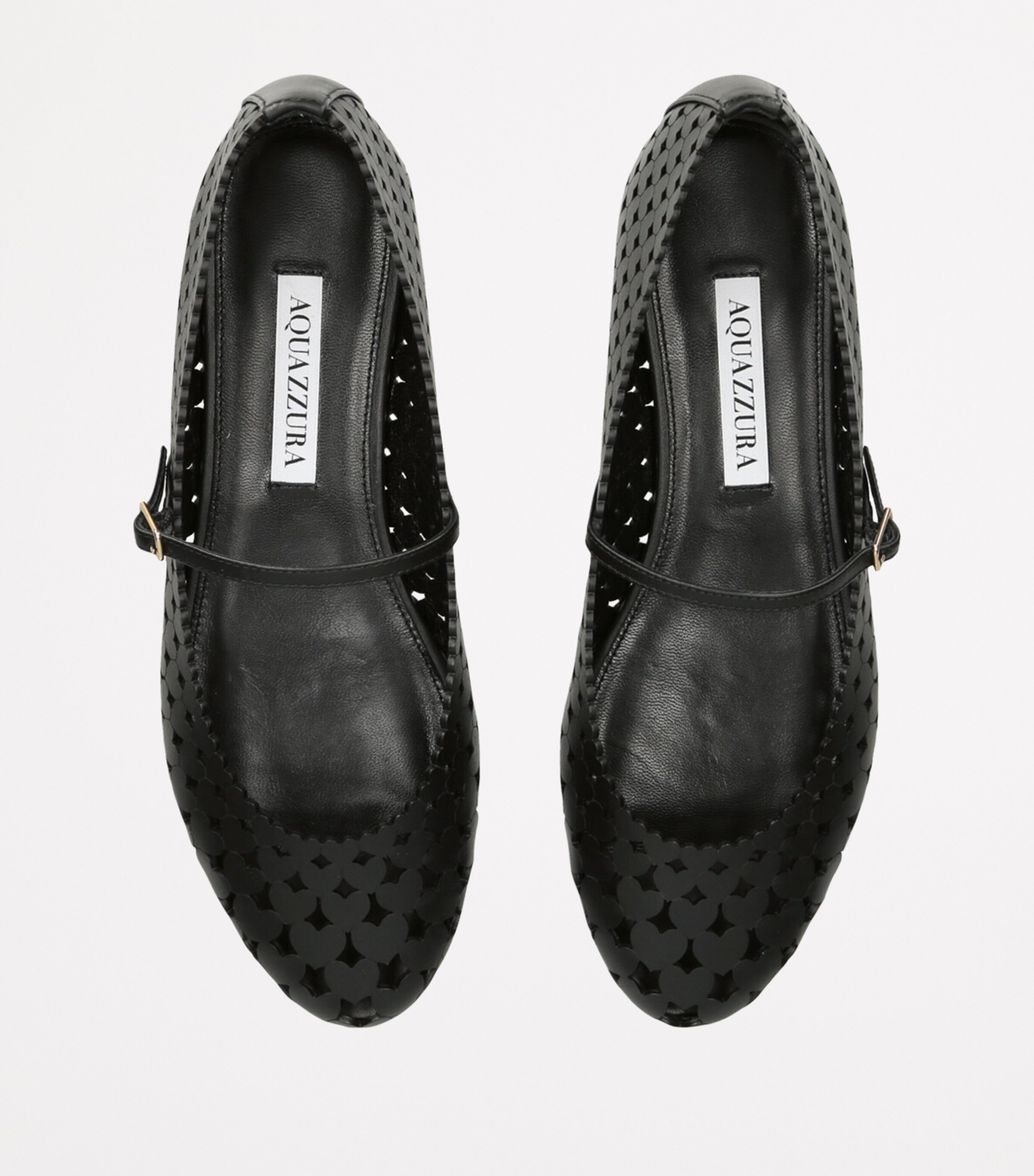 Aquazzura Leather Amourose Ballet Flats Black Image 4