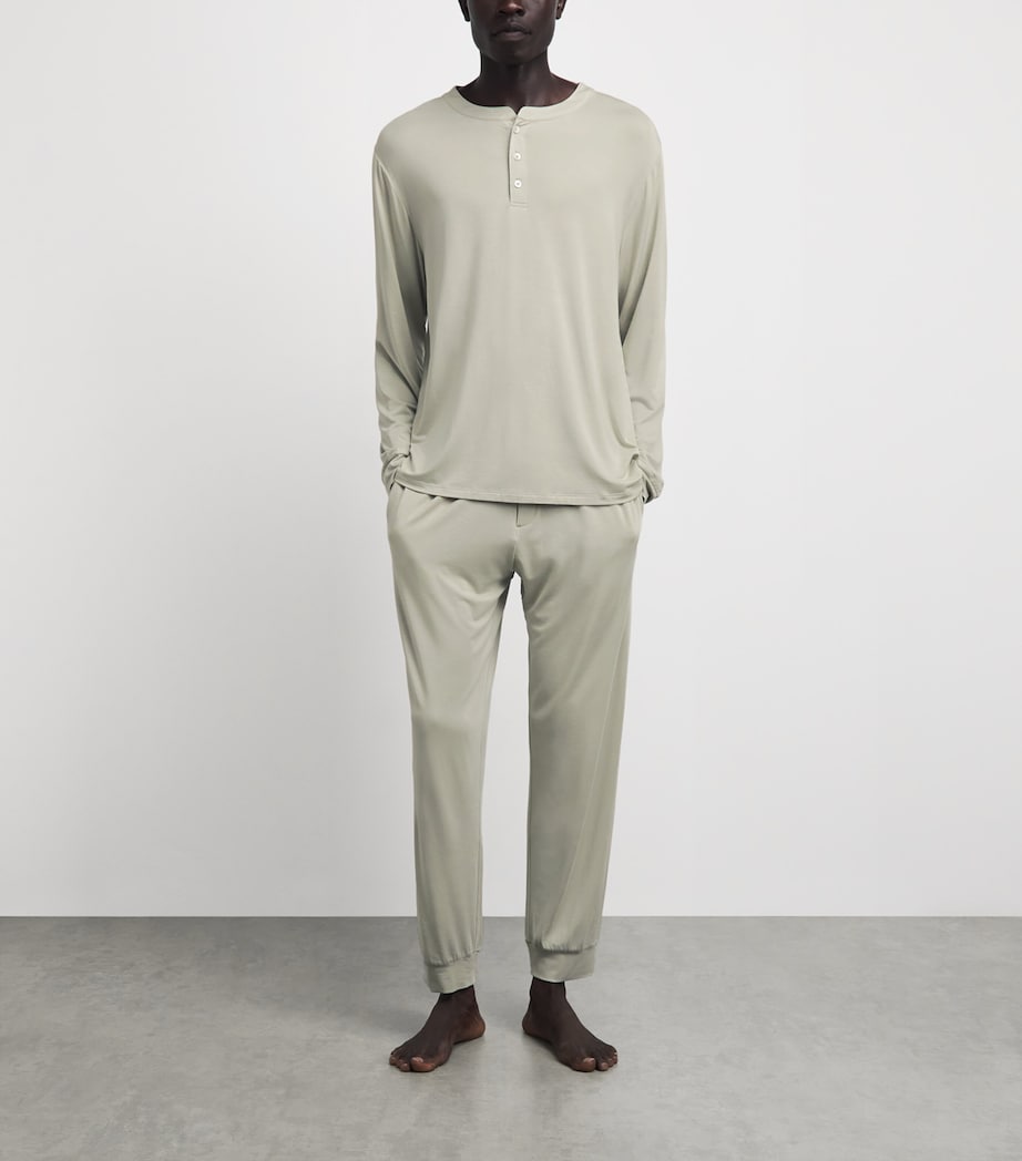 Eberjey Mens Modal Henry Long Pyjama Set Sandstone Image 2