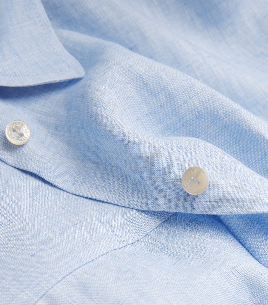 Linen Oversized Shirt A26 LIGHT WATER Image 5