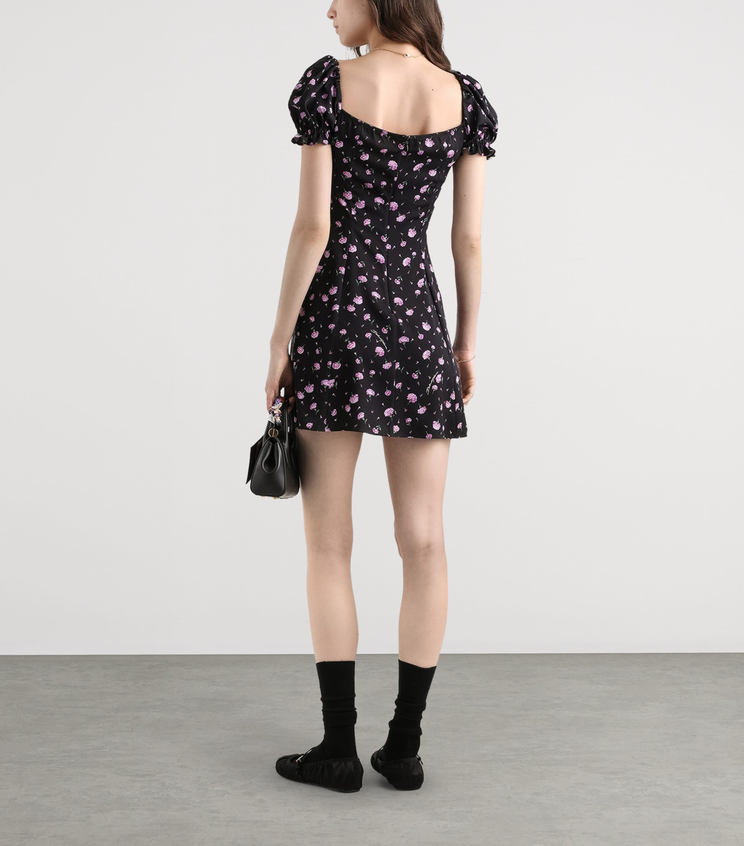 Stretch-Silk Floral Mini Dress HN5XX-GAROFAN Image 2