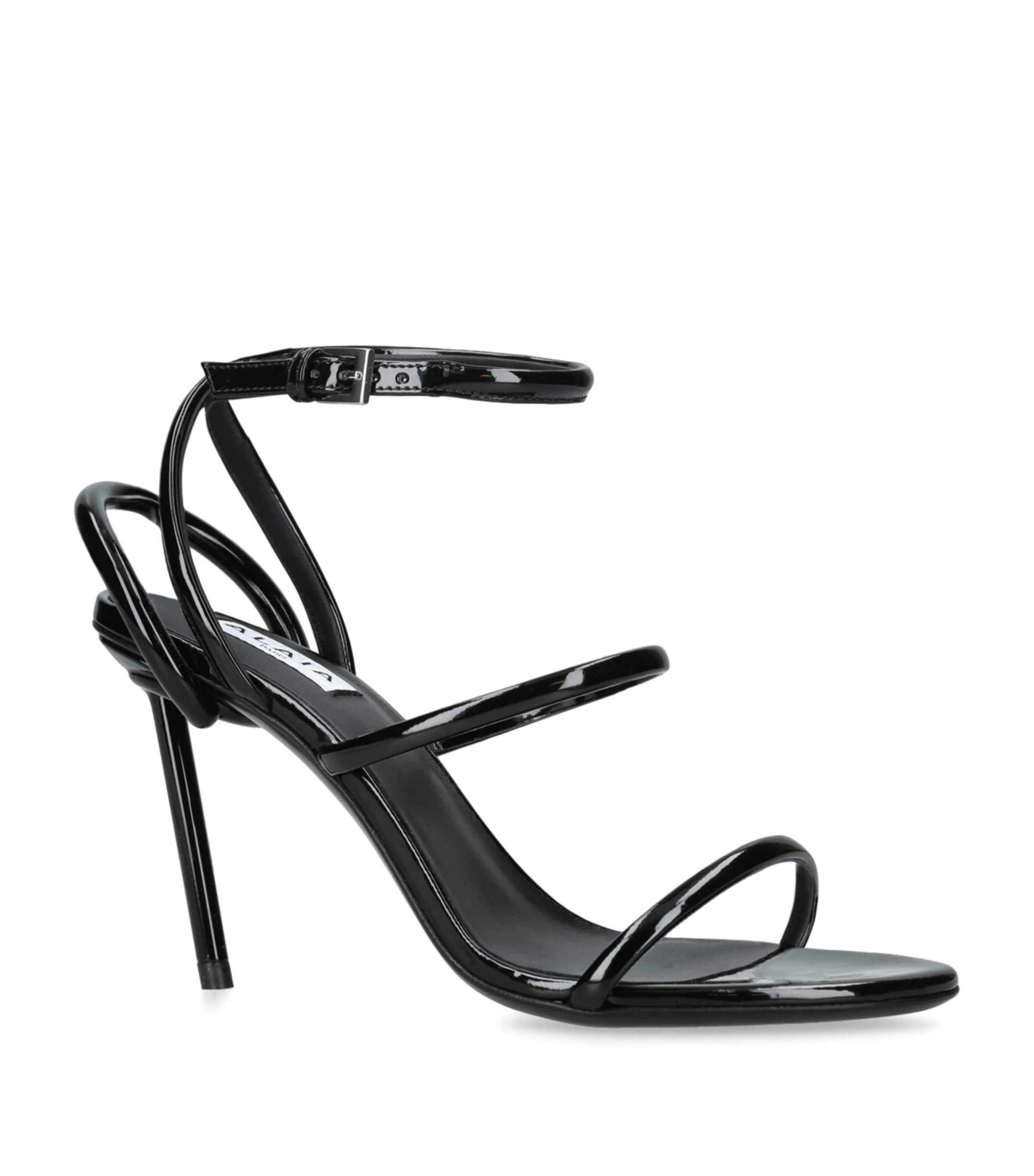Alaïa Patent Leather Heeled Sandals 90 Black Image 3