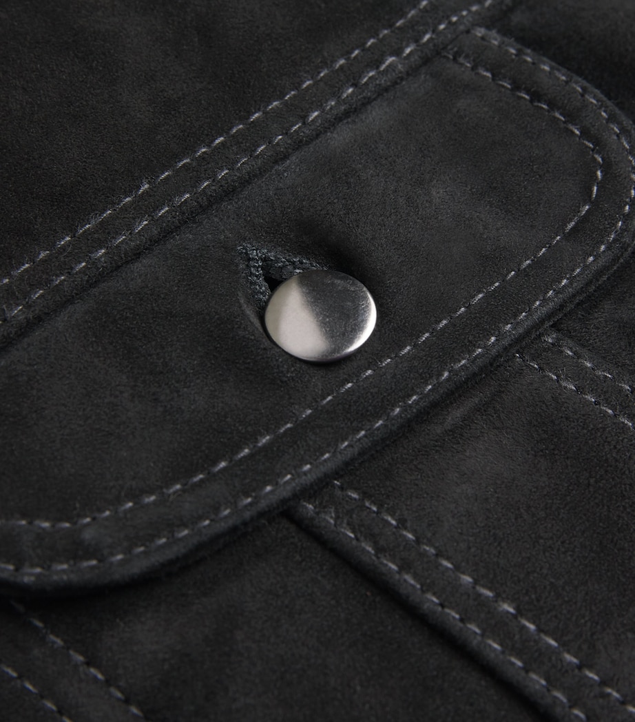 x Aaron Levine Suede Boston Jacket BLACK Image 5