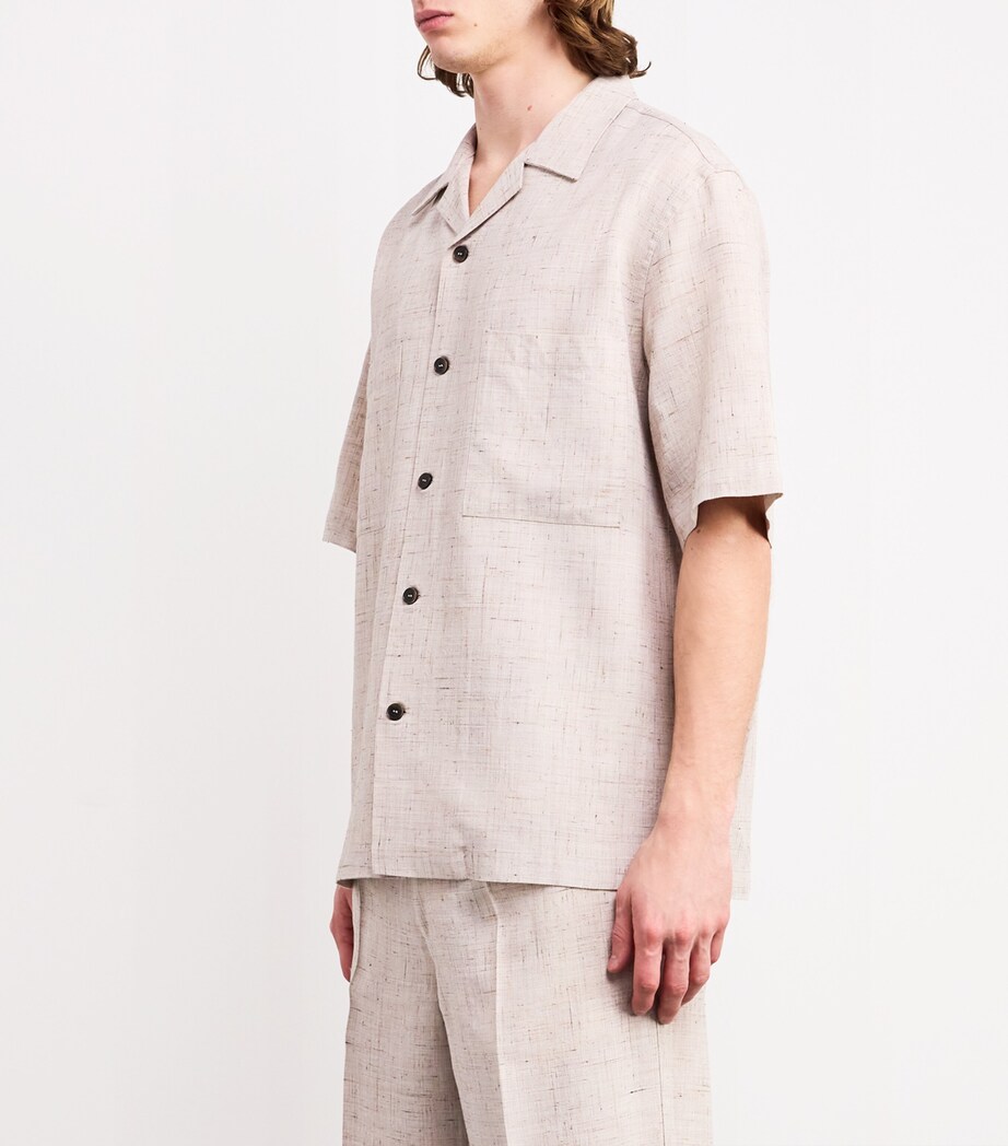 Barena Mens Slubbed Notched Collar Shirt Uni Image 3