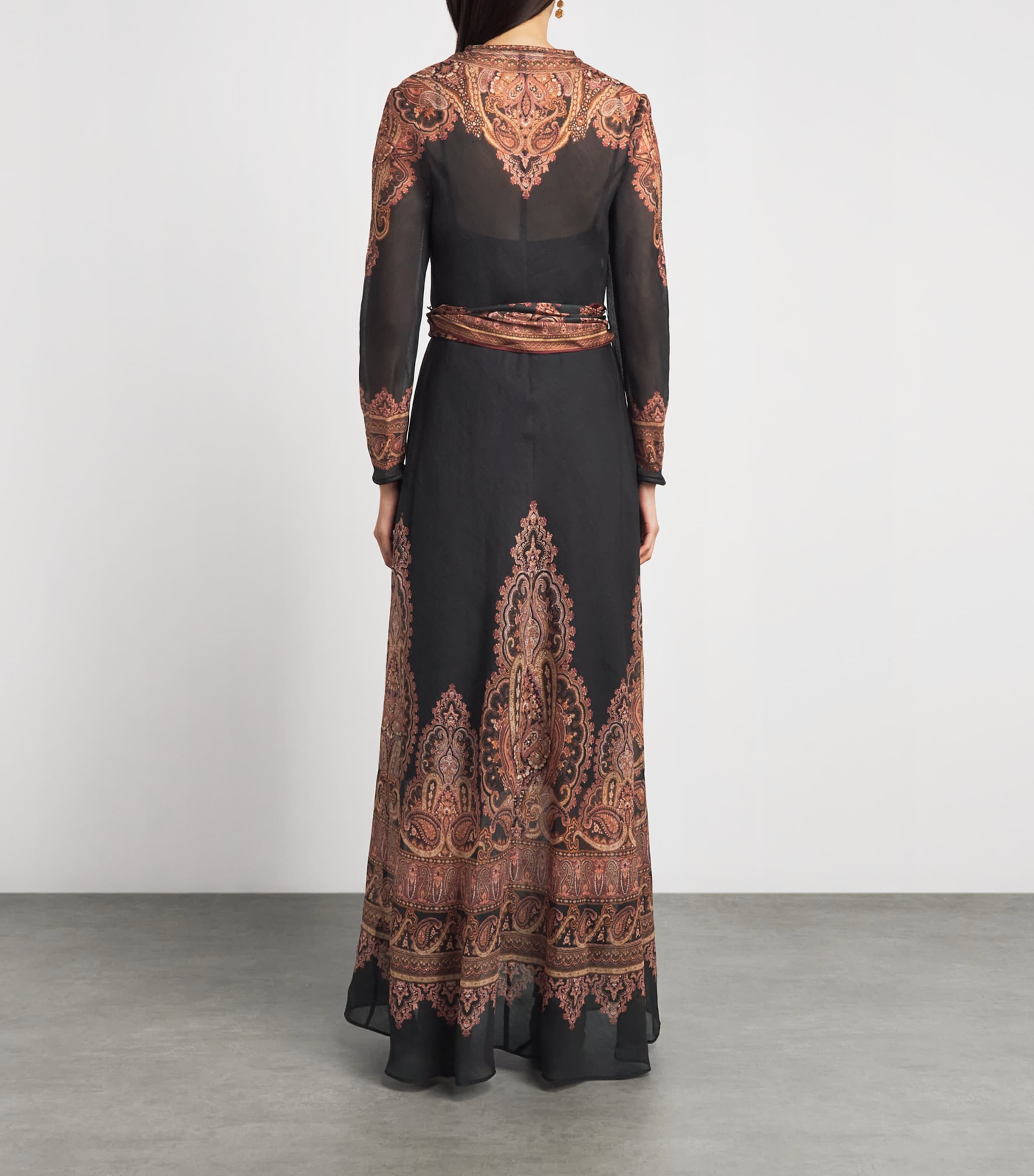 Zimmermann Womens Linen-Silk Ascent Maxi Dress Rose Paisley Image 4