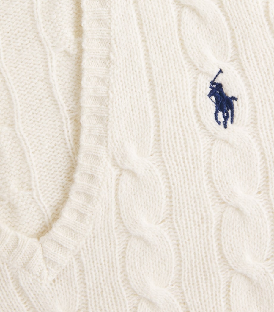 Polo Ralph Lauren Womens Wool-Cashmere Cable-Knit Kimberly Sweater Cream Image 6