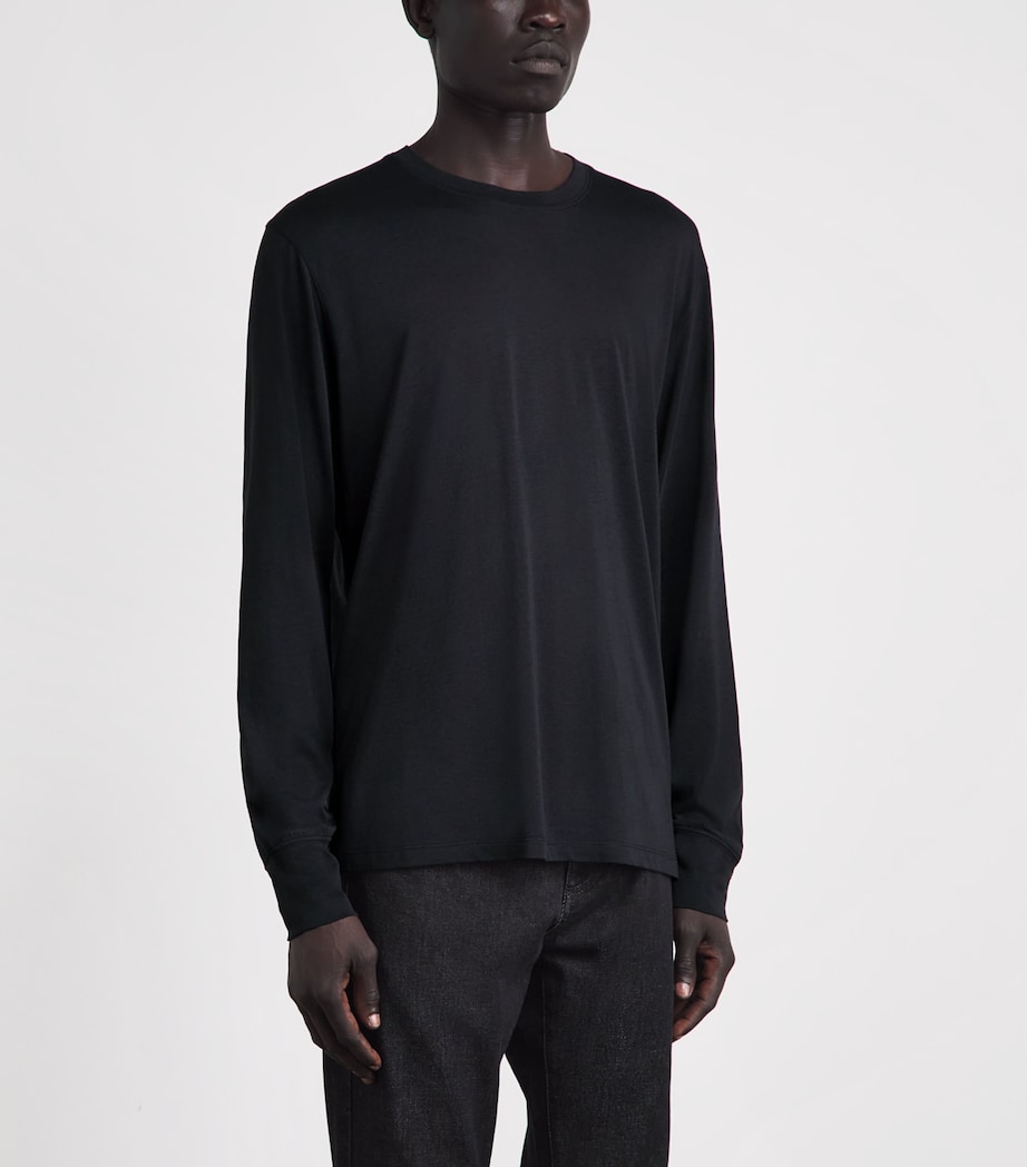 TOM FORD Mens Lyocell-Cotton Long-Sleeve T-Shirt Naa Image 4