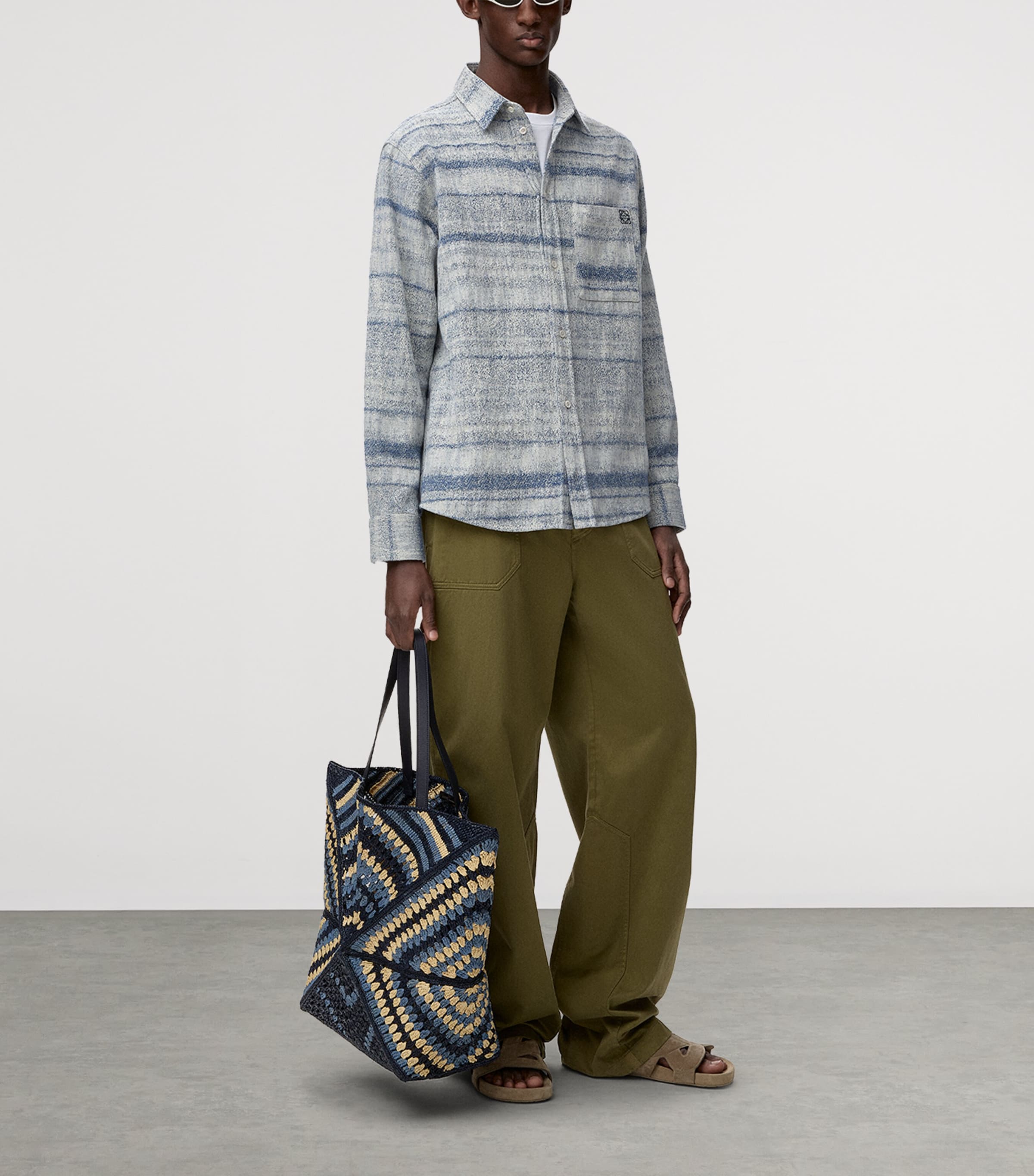 LOEWE Mens x Paula's Ibiza Denim Relaxed Shirt Blue Image 2
