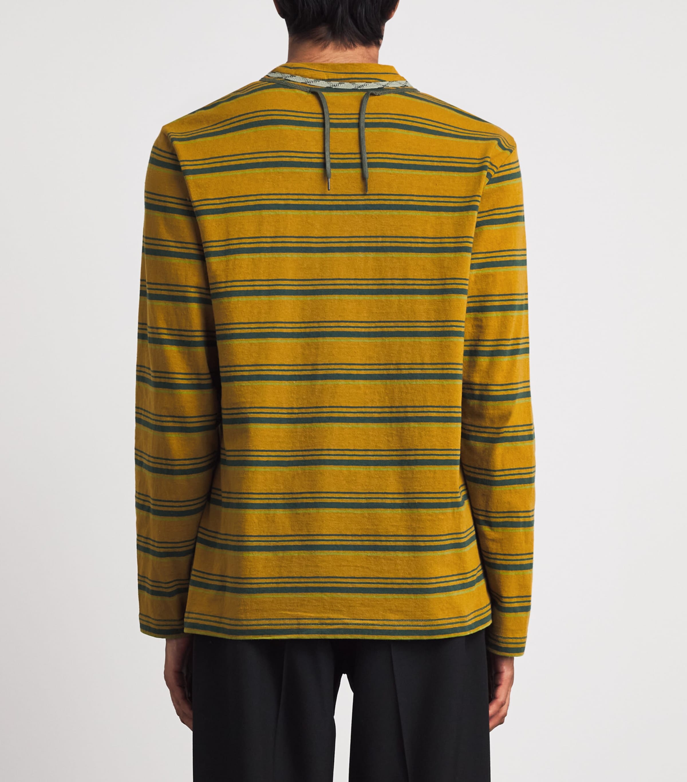 Craig Green Mens Stripe Lace Long-Sleeve T-Shirt Yellow Stripe Image 5