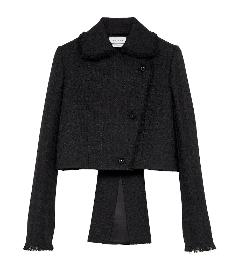 McQueen Womens Wool-Blend Tweed Jacket Image 1