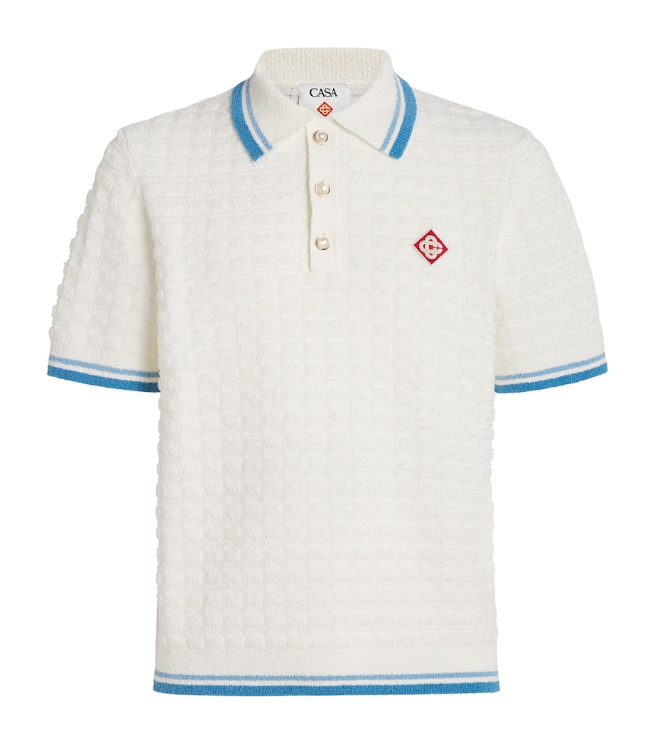 Cotton-Blend Bouclé Polo Shirt WHITE Image 1