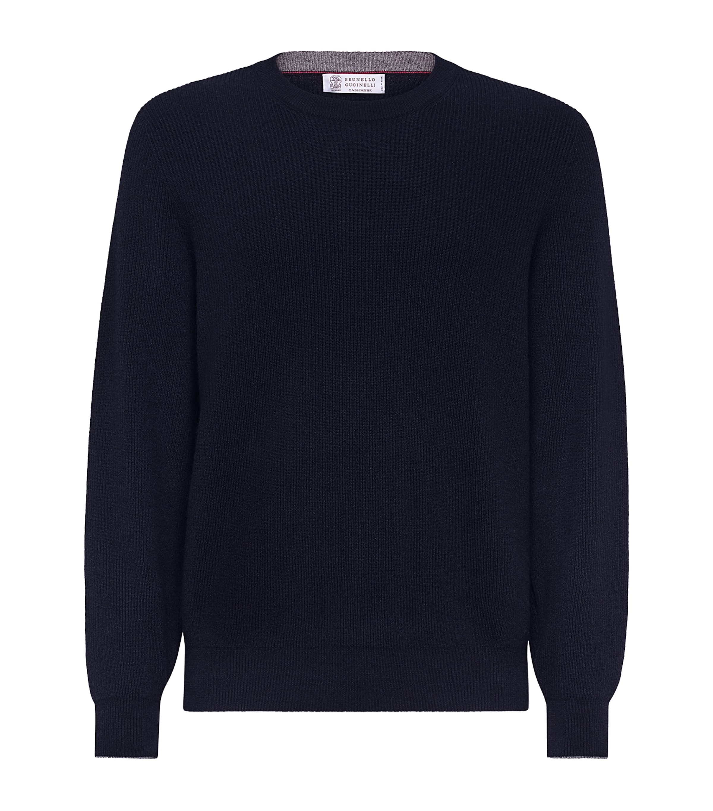 Brunello Cucinelli Cashmere Ribbed Sweater In Blue
