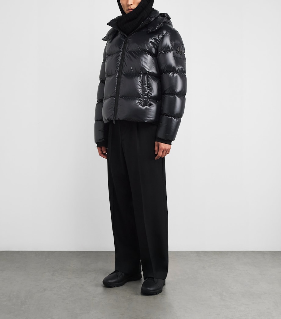 Down Shiny Puffer Jacket BLK W/BLK SH - 305 Image 2