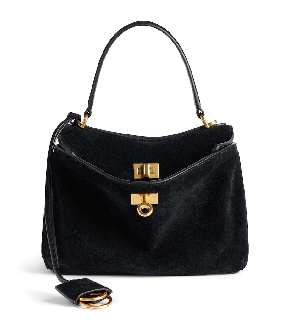 Balenciaga Womens Mini Suede Rodeo Top-Handle Bag Image 1