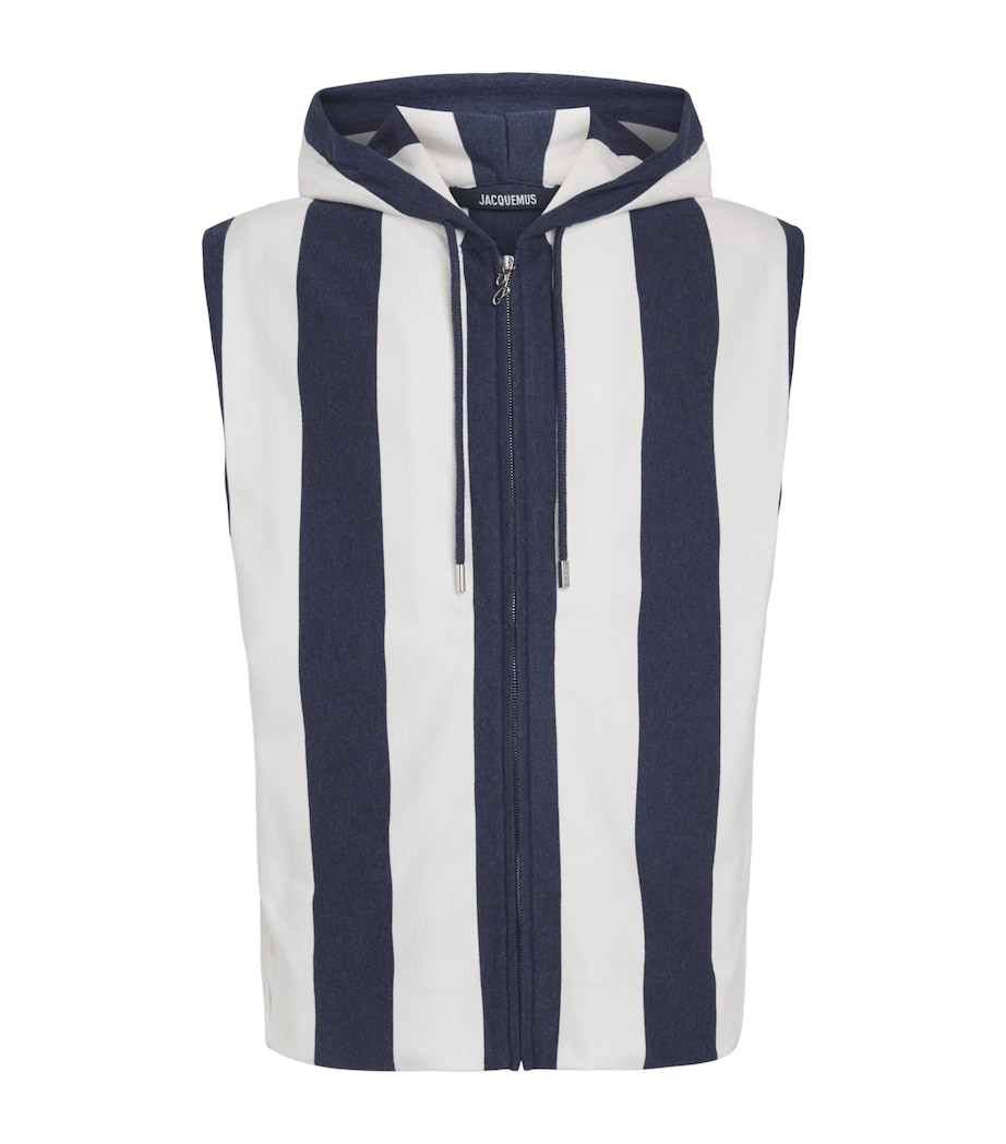 Jacquemus Mens Marinière Stripe Sleeveless Hoodie Jqrd Bg Strp Nvy Image 1
