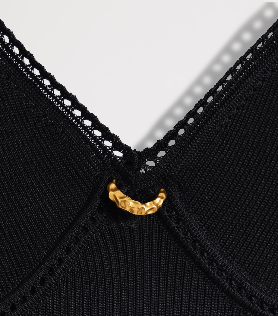 Silk Pierced Tank Top 999 BLACK Image 7