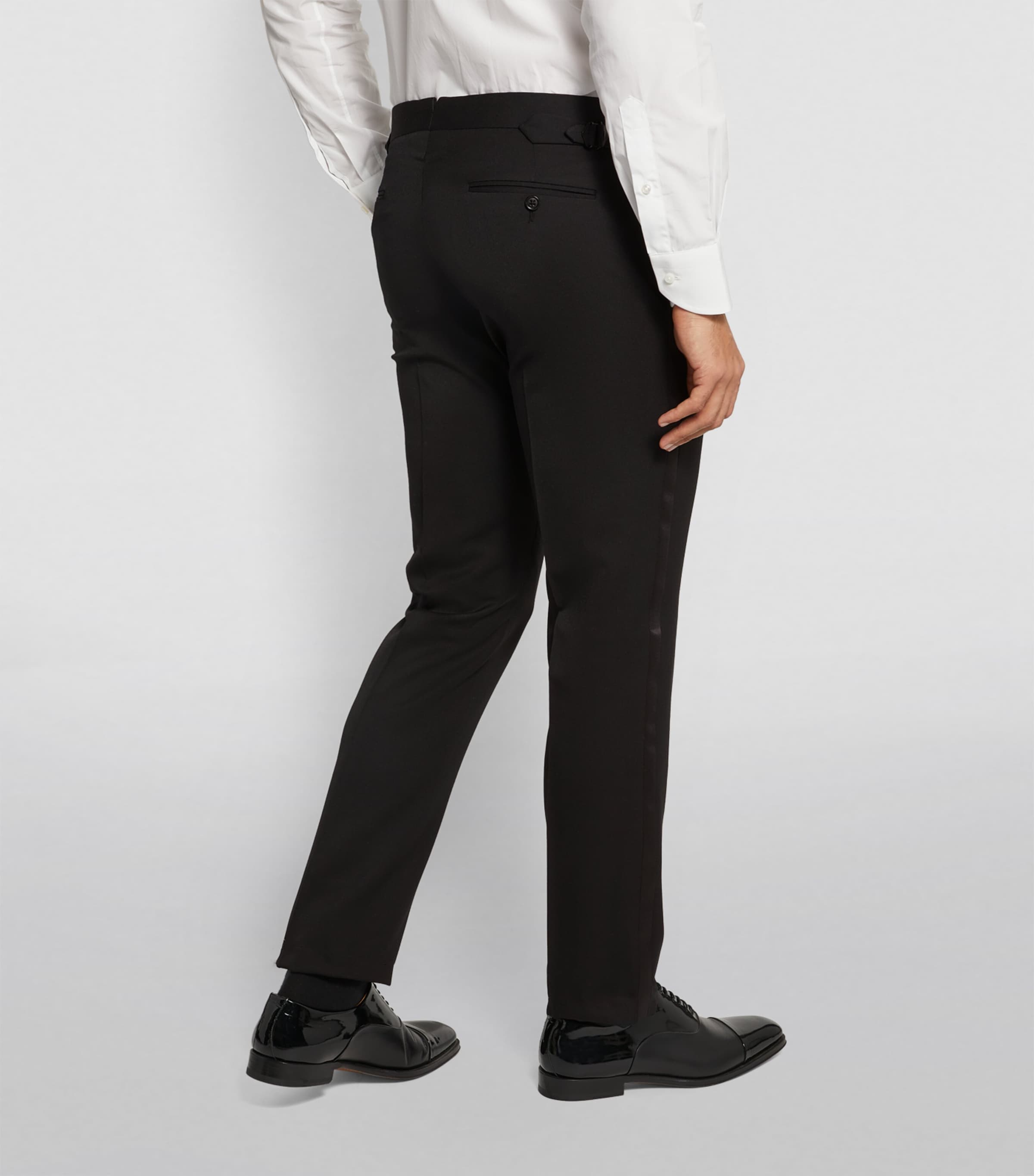 Wool Tuxedo Trousers 001 BLACK Image 3