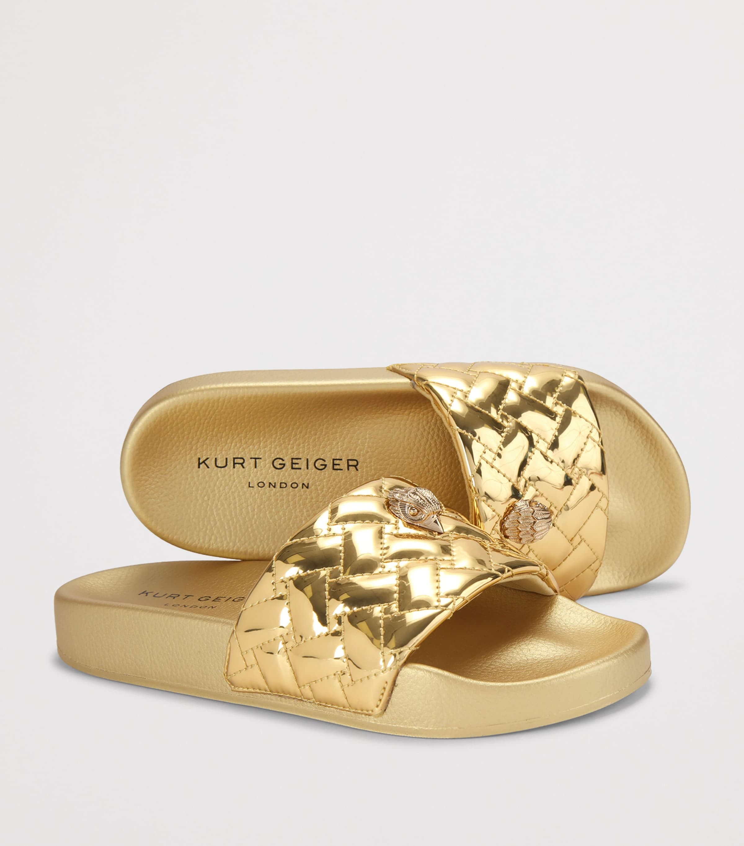 Kurt Geiger London Meena Eagle Slides Gold Image 3
